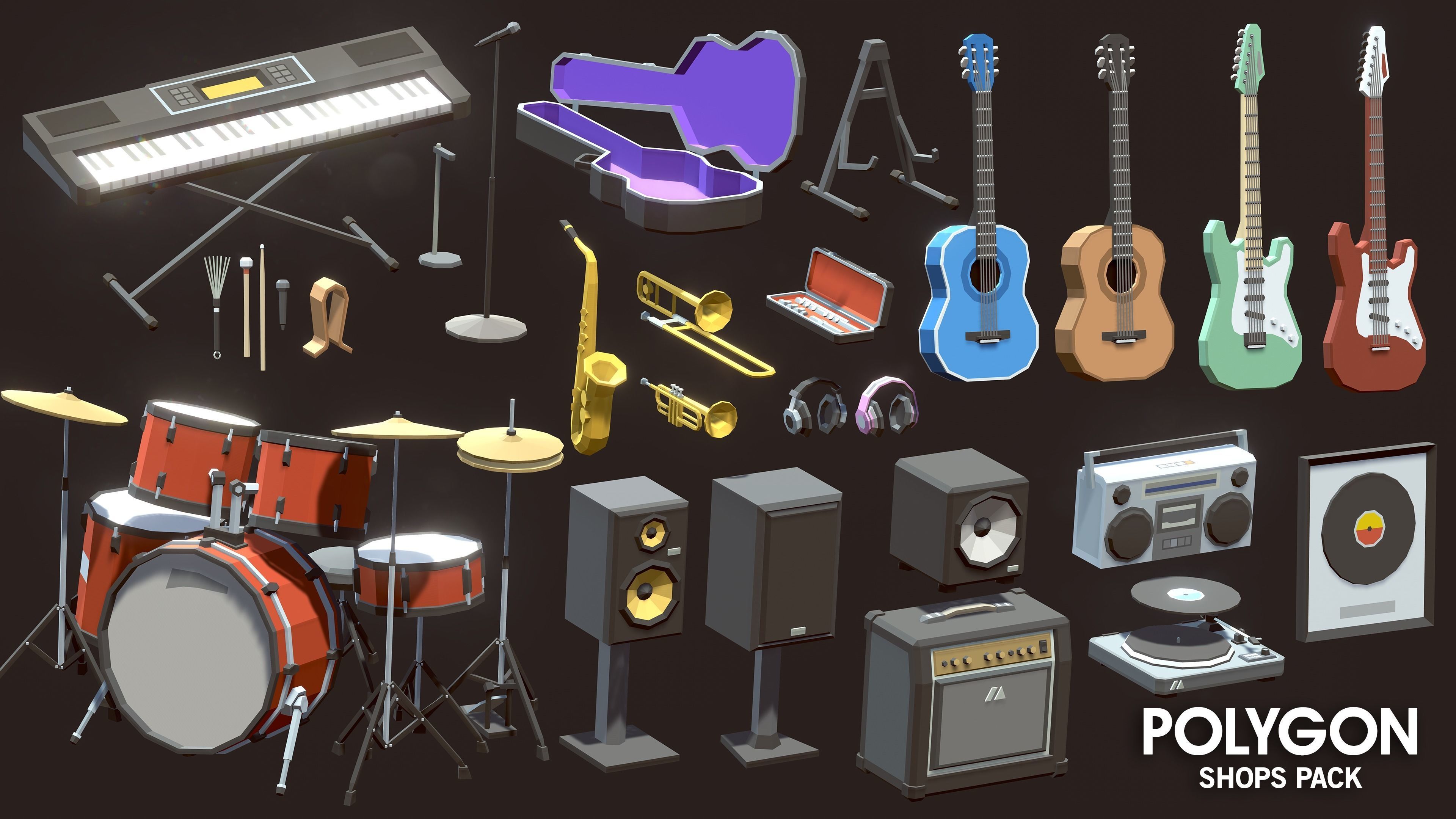 POLYGON - Shops Pack Low-poly 3D model_35