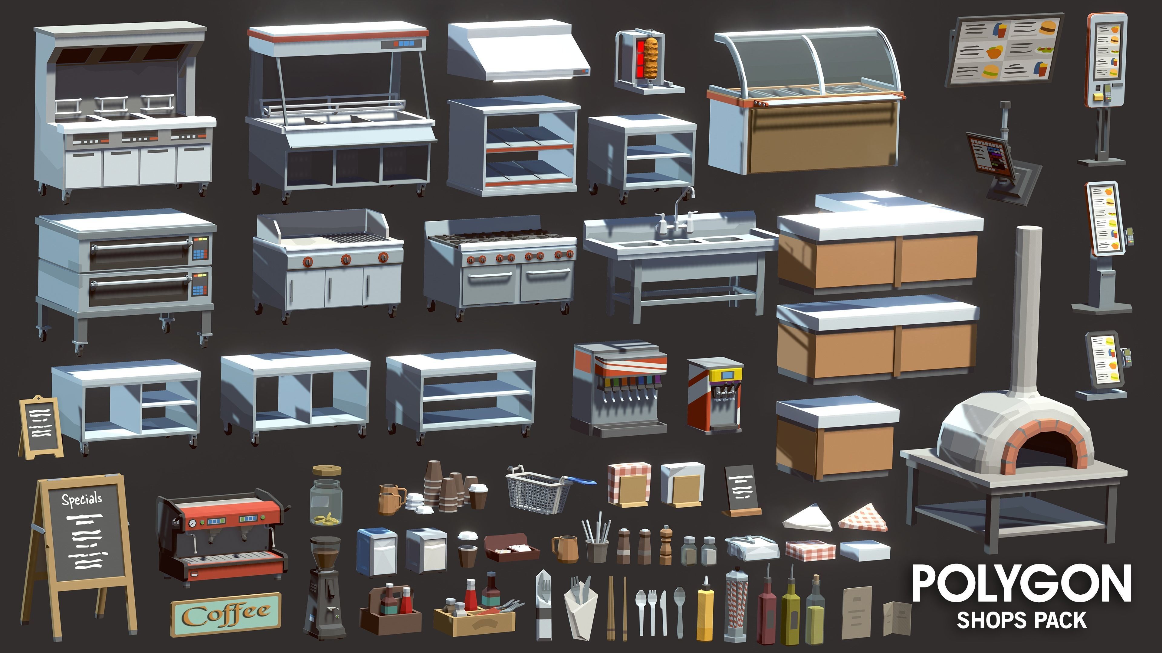 POLYGON - Shops Pack Low-poly 3D model_31