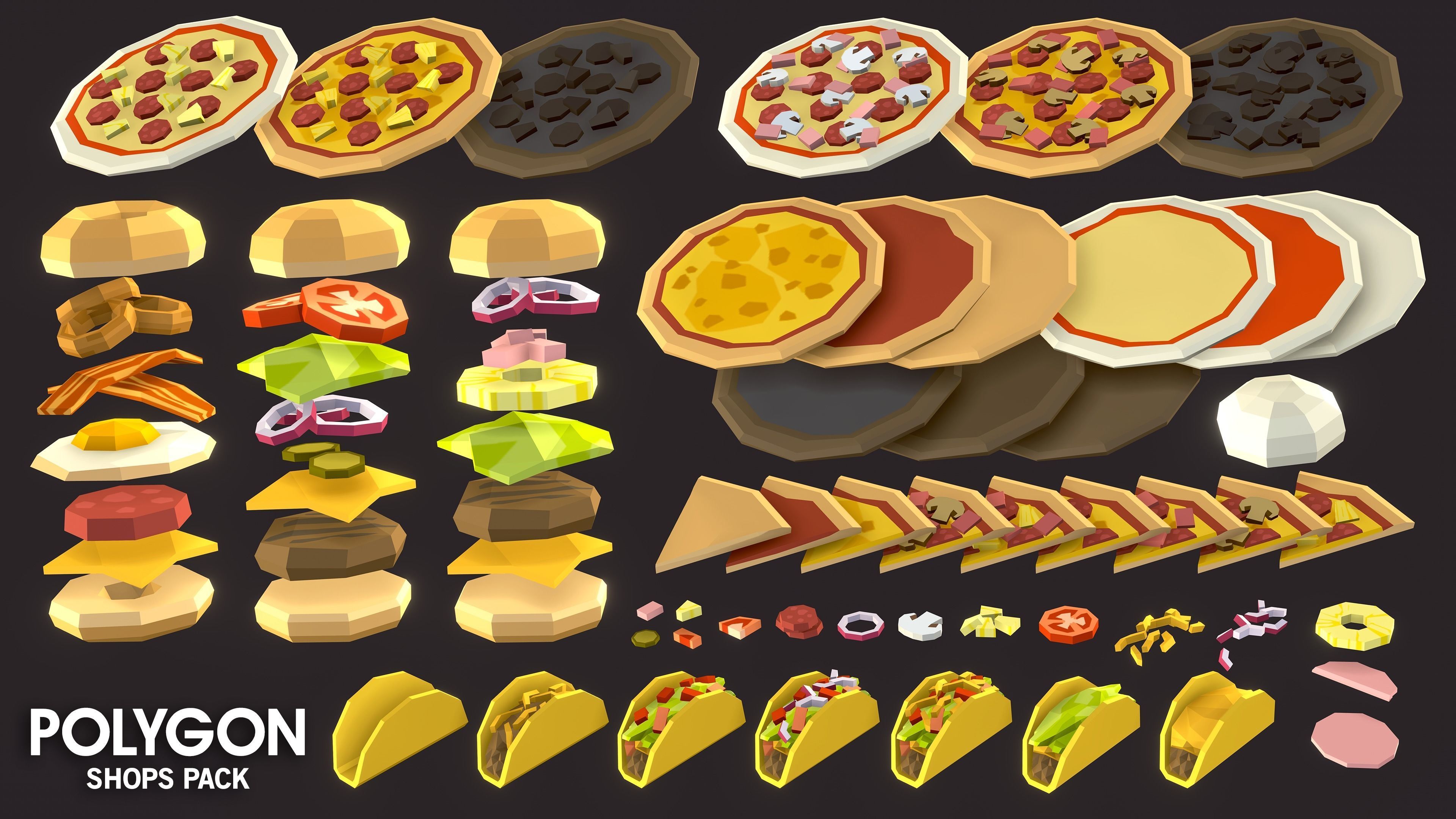 POLYGON - Shops Pack Low-poly 3D model_30