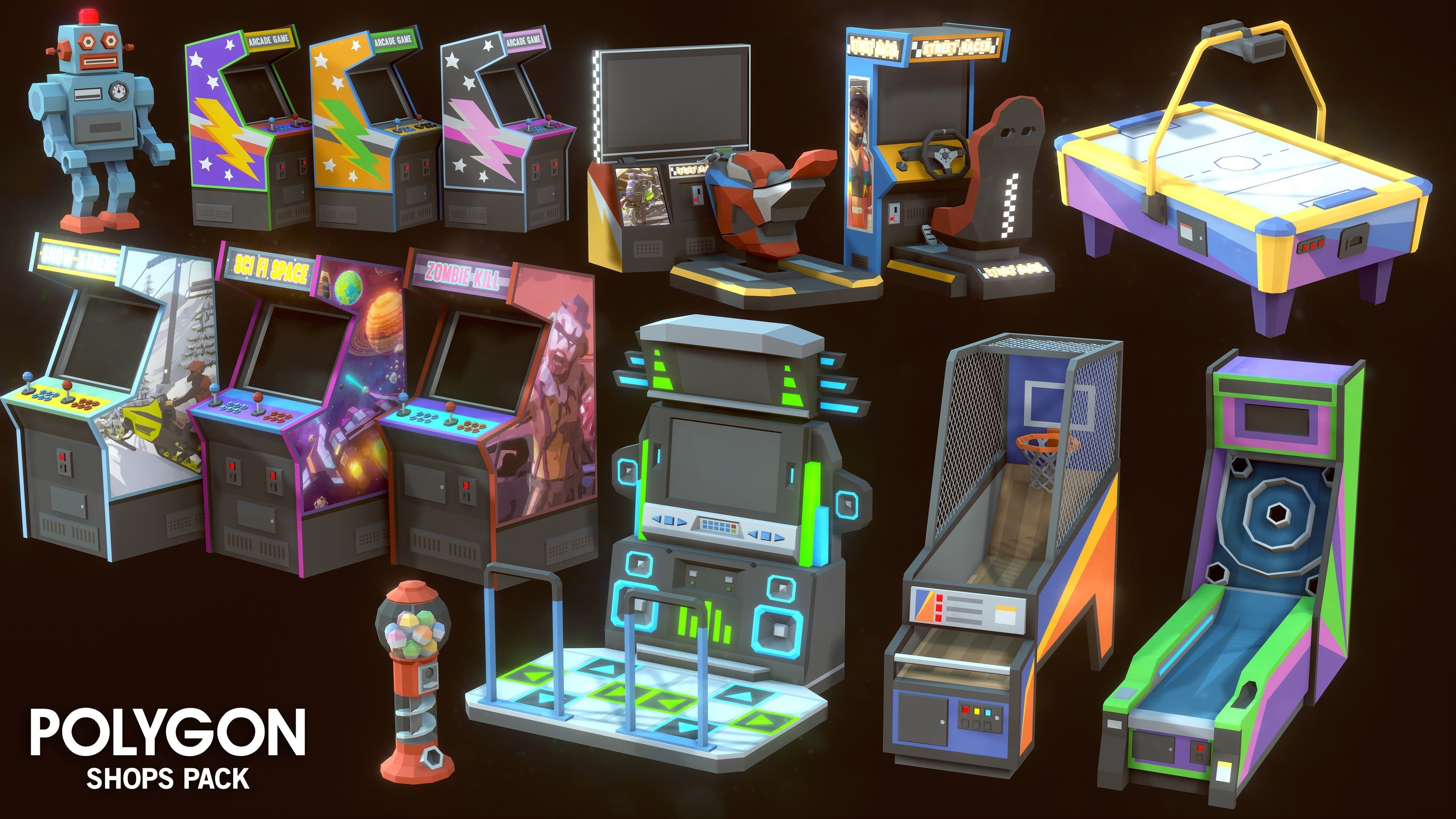 POLYGON - Shops Pack Low-poly 3D model_33