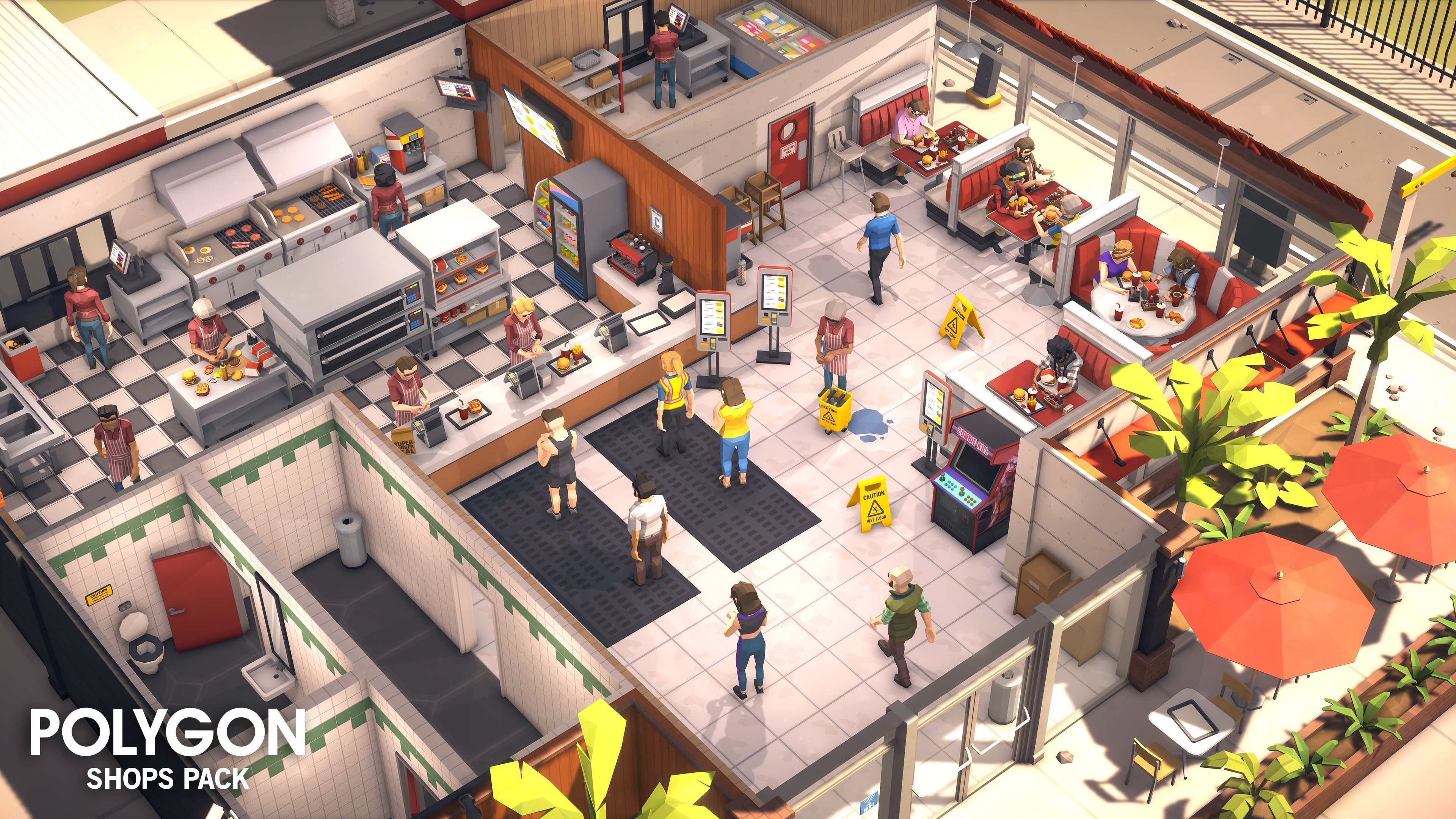 POLYGON - Shops Pack Low-poly 3D model_17