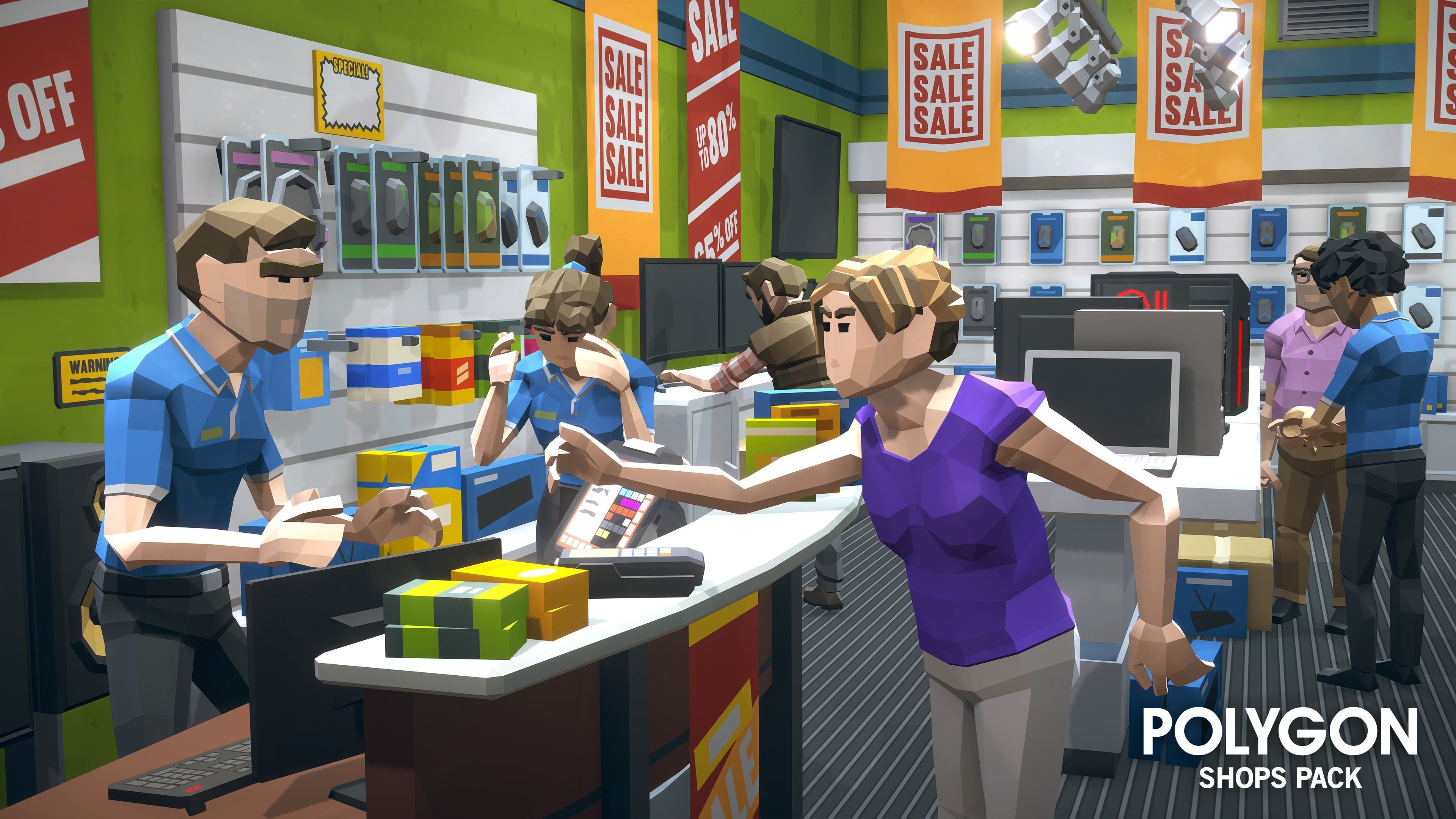 POLYGON - Shops Pack Low-poly 3D model_4