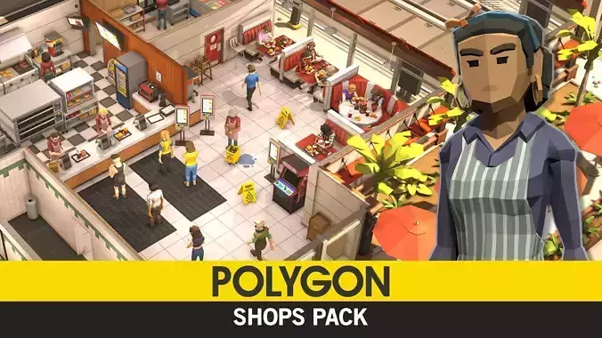 POLYGON - Shops Pack Low-poly 3D model