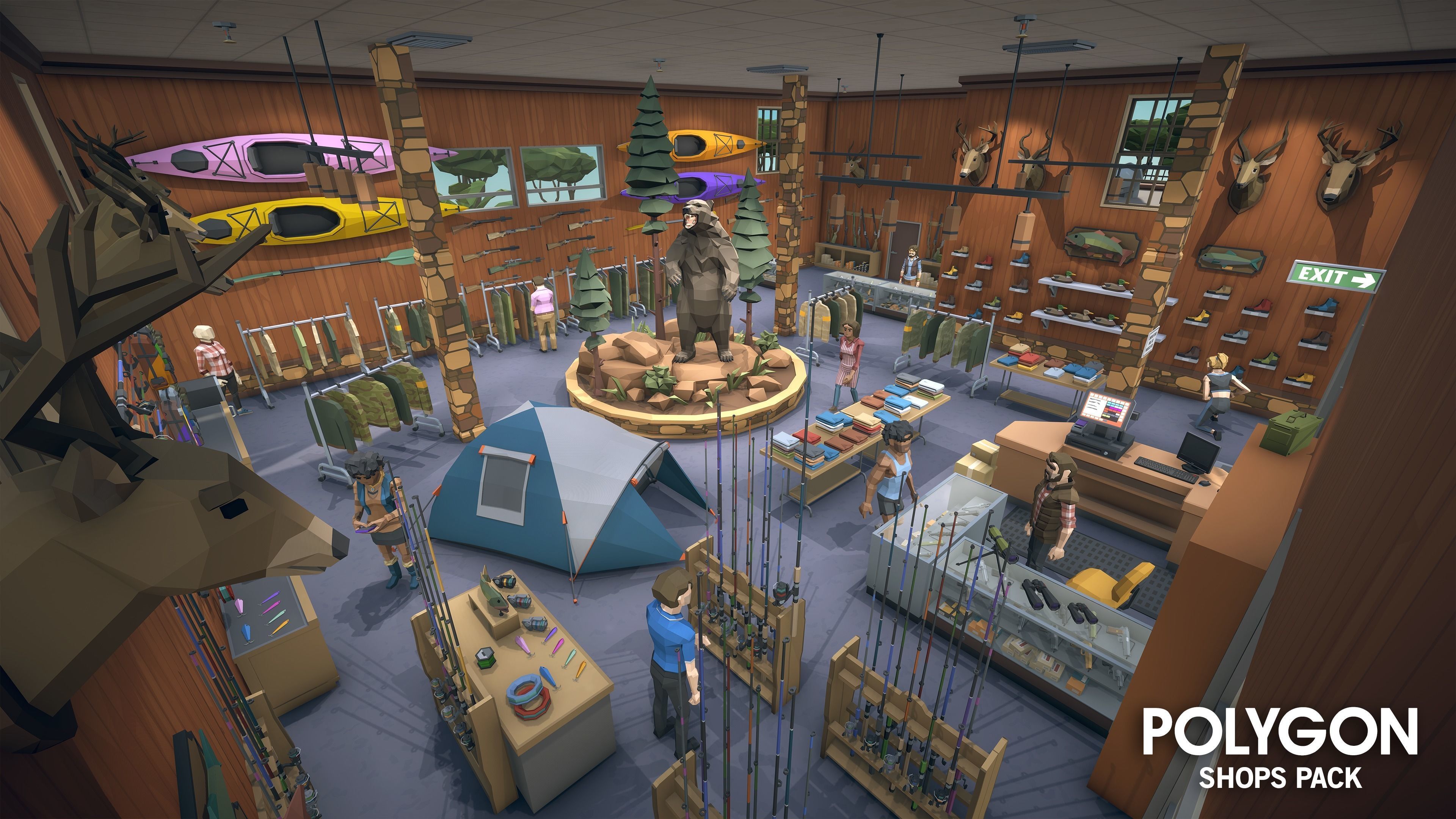 POLYGON - Shops Pack Low-poly 3D model_12