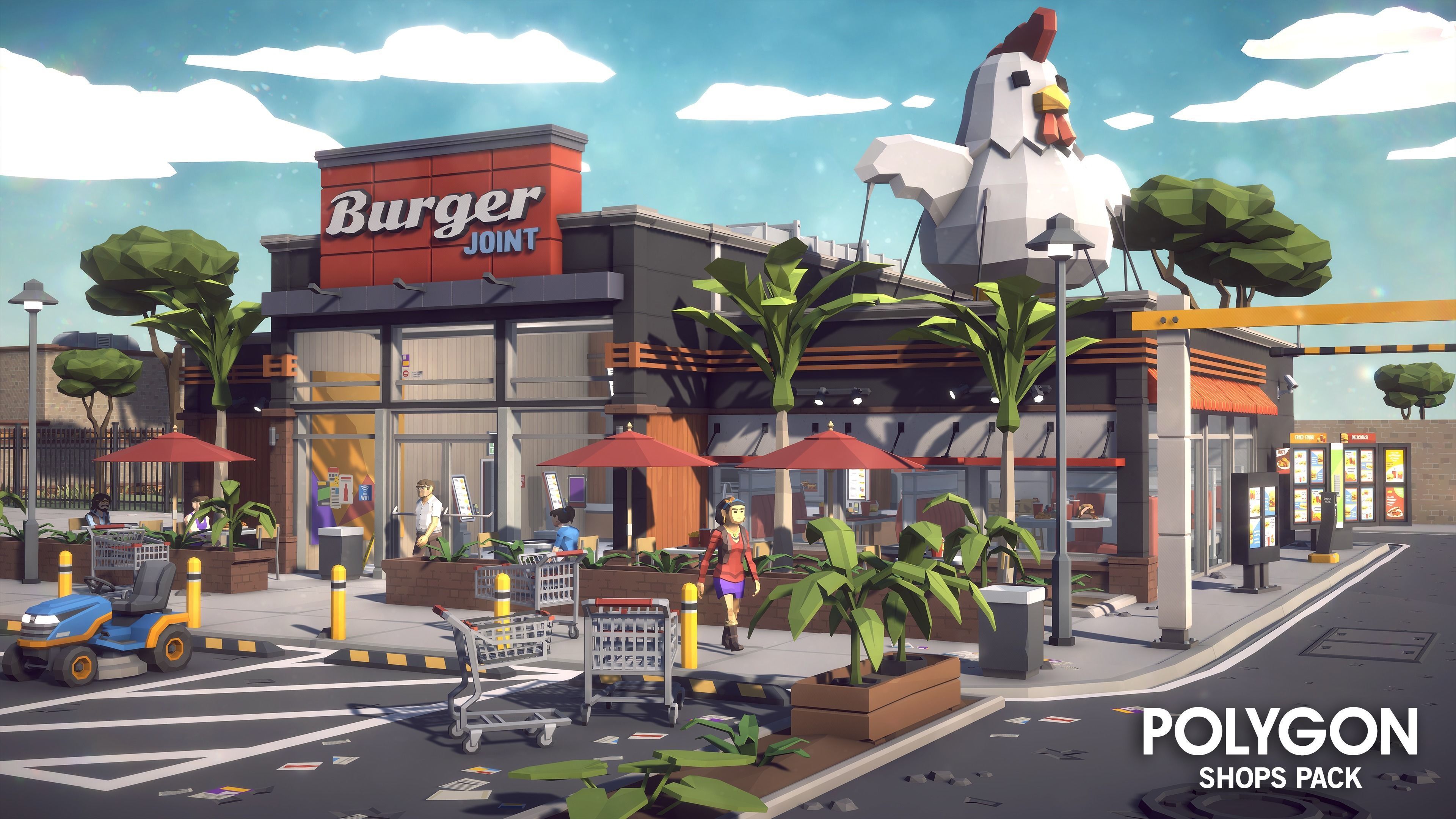 POLYGON - Shops Pack Low-poly 3D model_11