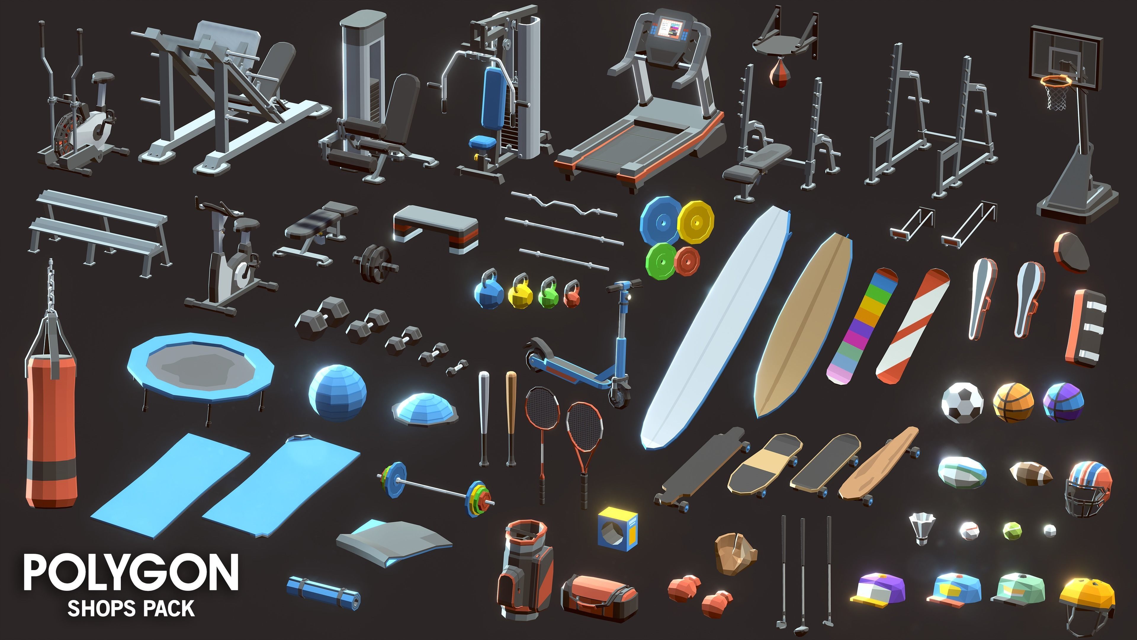 POLYGON - Shops Pack Low-poly 3D model_34