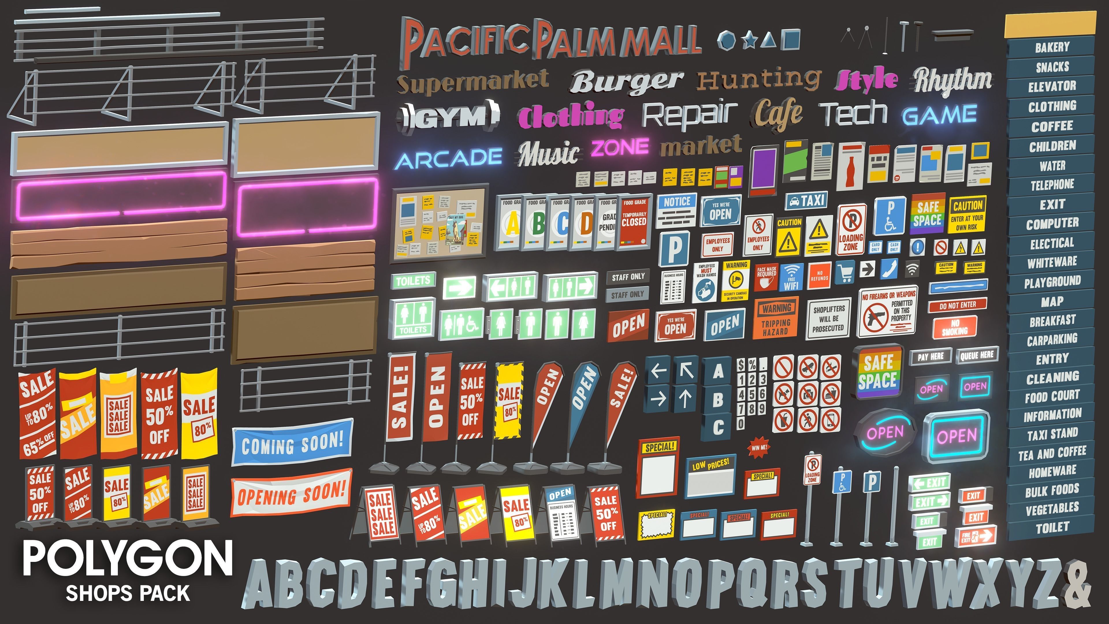 POLYGON - Shops Pack Low-poly 3D model_39