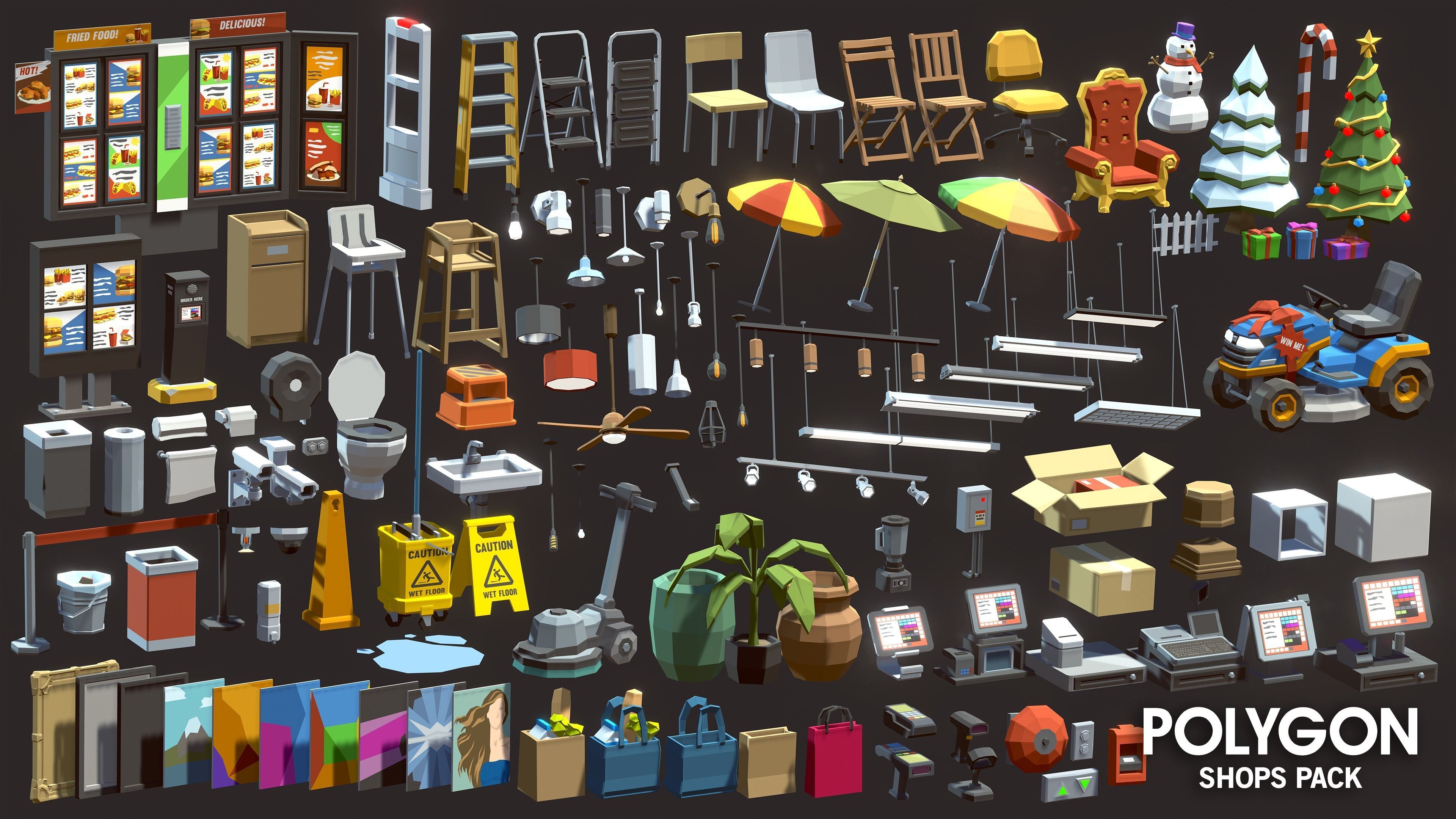 POLYGON - Shops Pack Low-poly 3D model_37