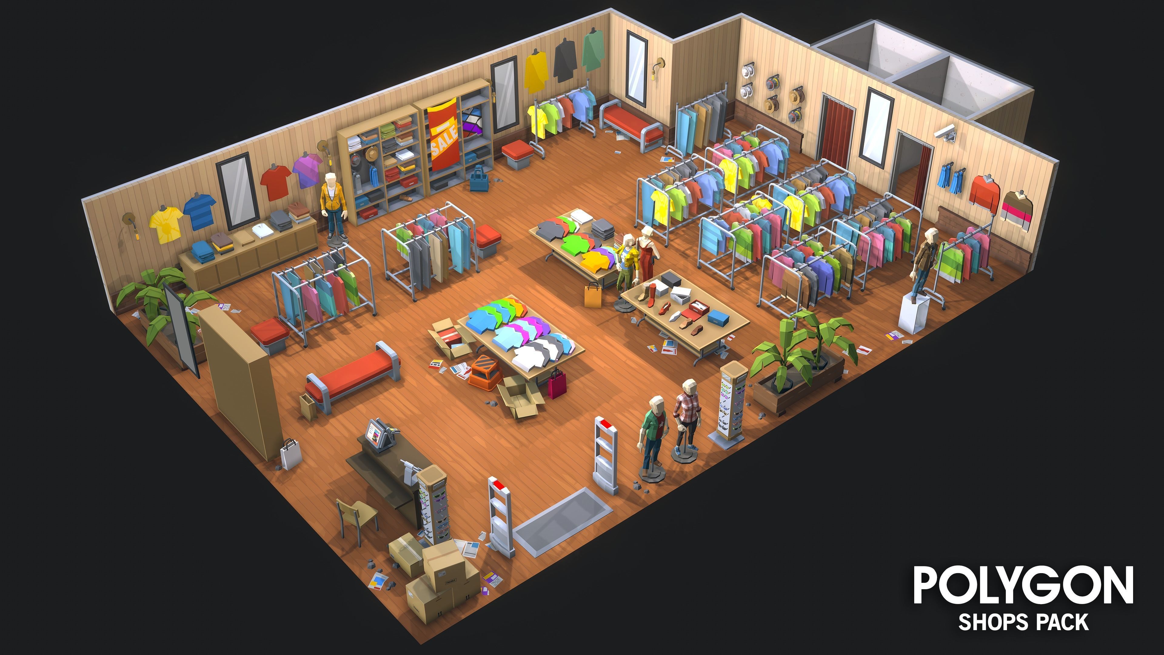 POLYGON - Shops Pack Low-poly 3D model_20