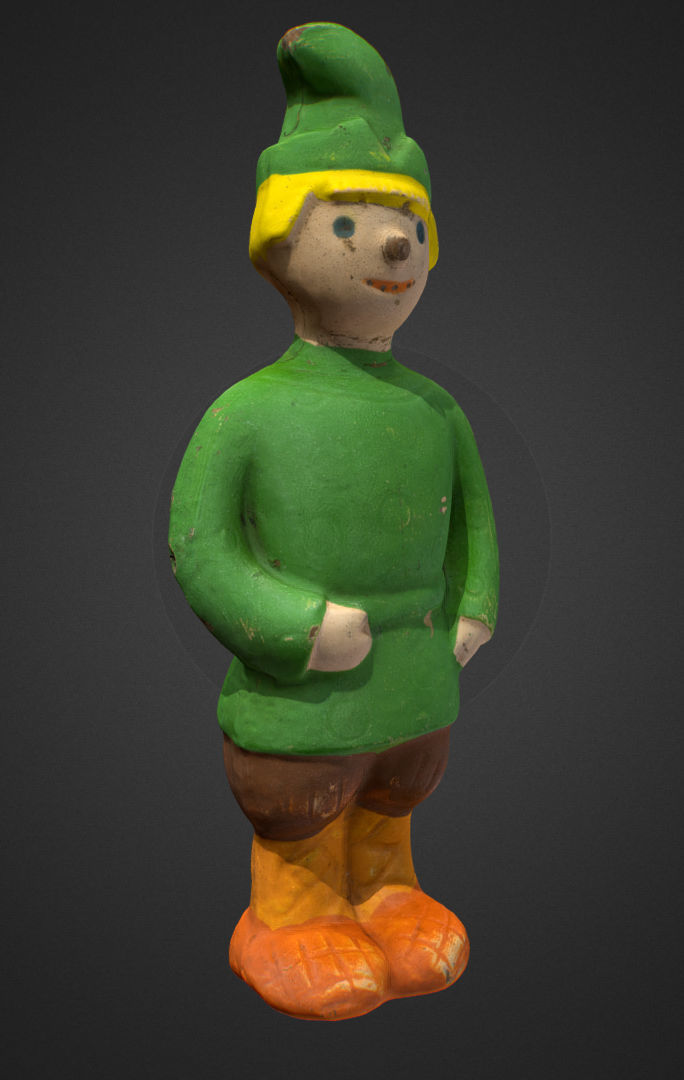 Old USSR Soviet Rubber Toy Emelya fool 3D model_13