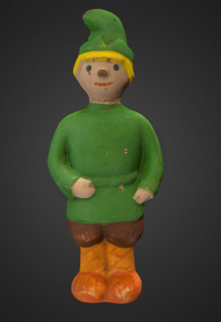 Old USSR Soviet Rubber Toy Emelya fool 3D model_6
