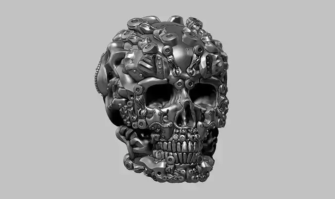 skull robot head a39