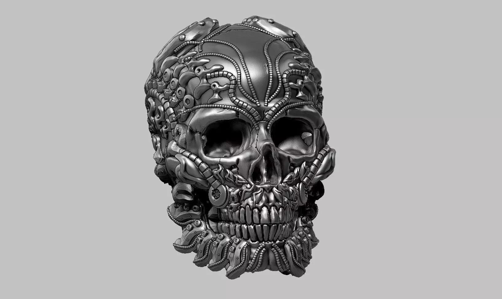 skull robot head a38 3D print model