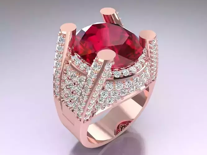 Oval stone ring - Mens Rings - N3443