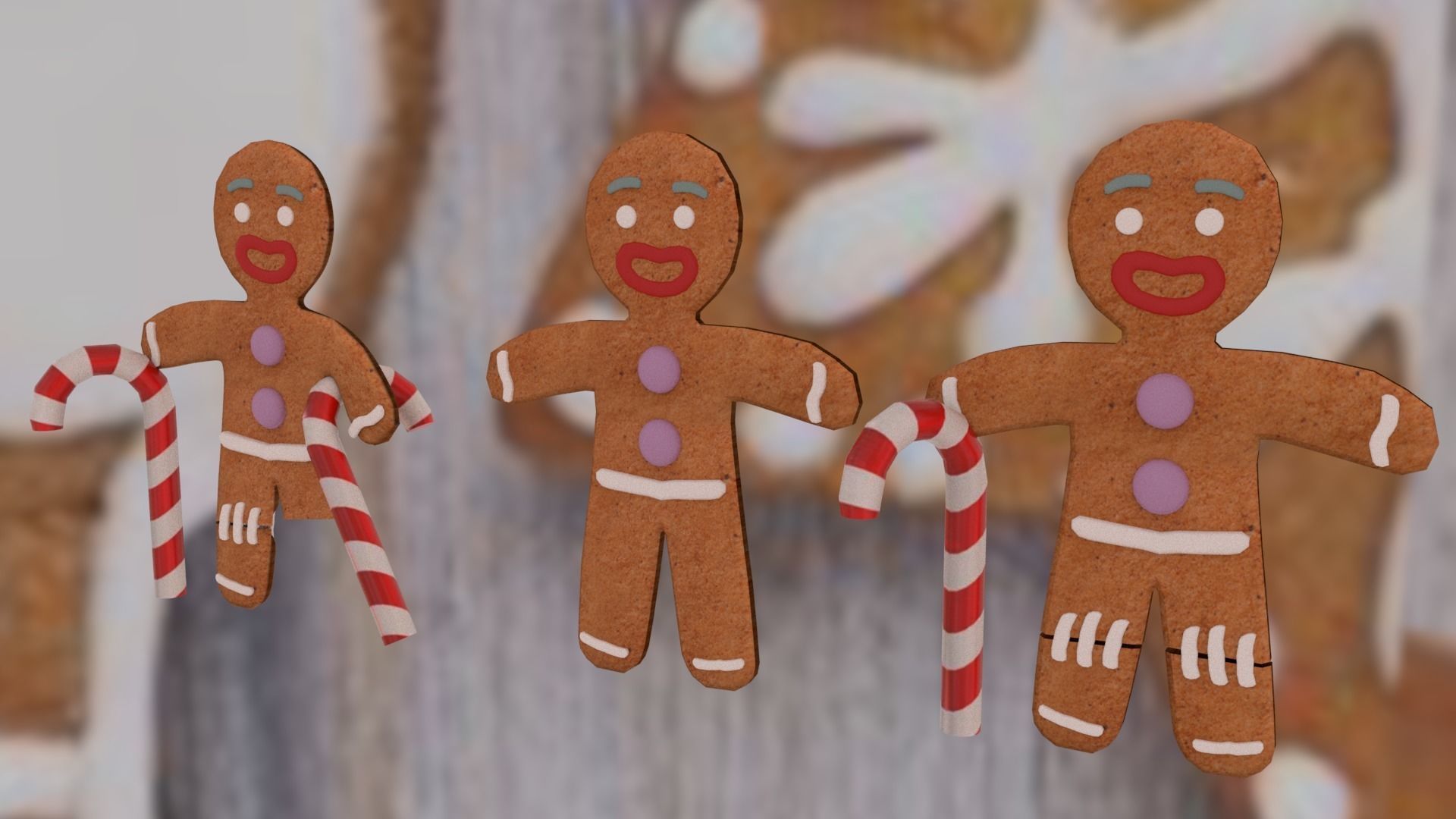 Christmas Gingerbread Man pack 3D print model_5