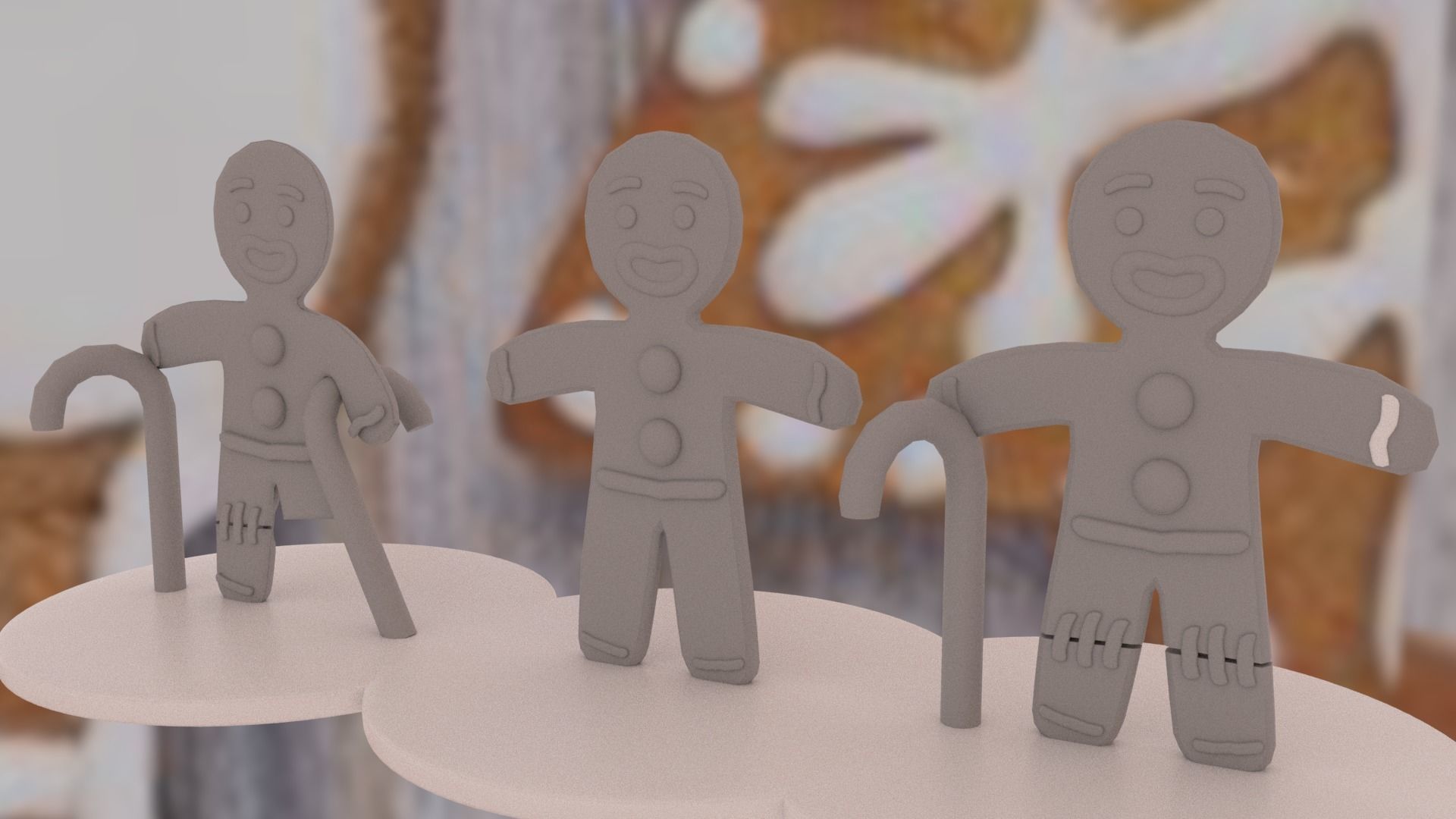 Christmas Gingerbread Man pack 3D print model_32