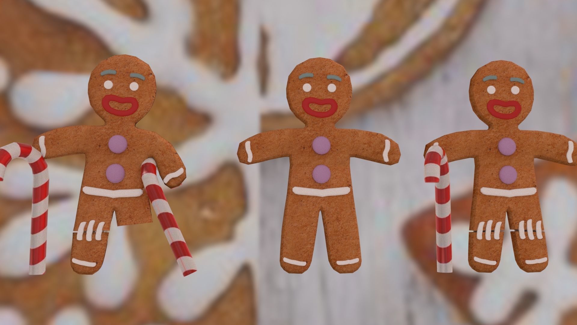 Christmas Gingerbread Man pack 3D print model_18