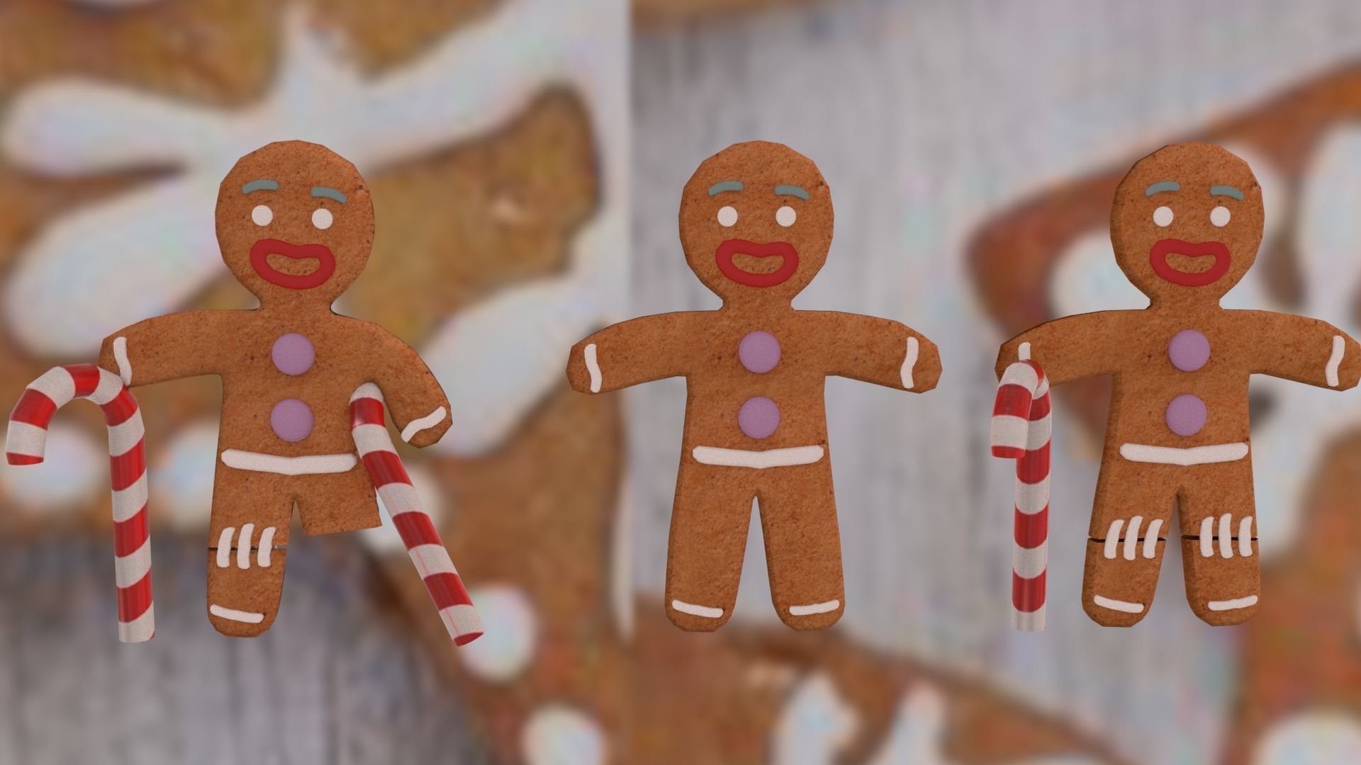 Christmas Gingerbread Man pack 3D print model_3