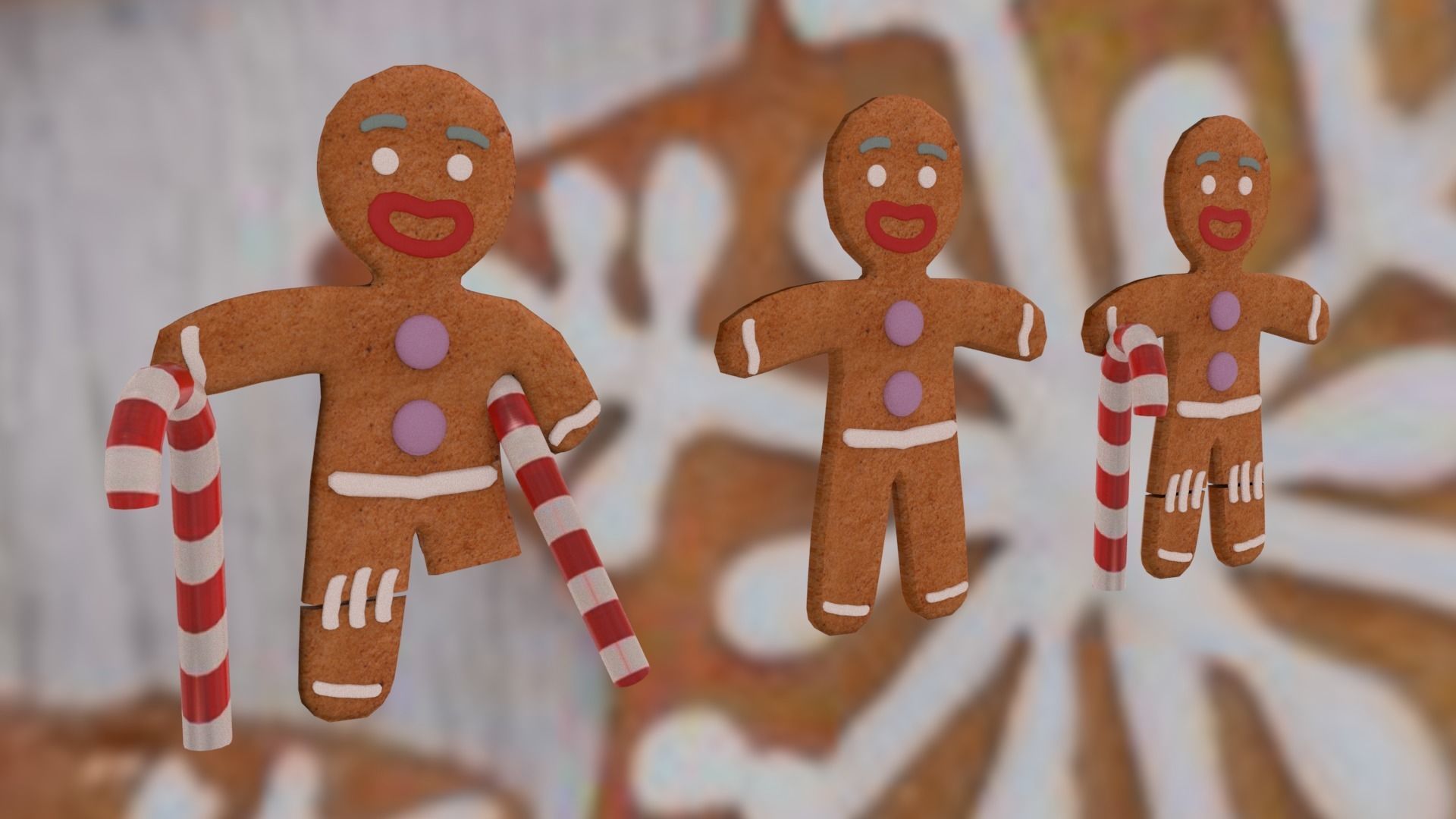 Christmas Gingerbread Man pack 3D print model_21