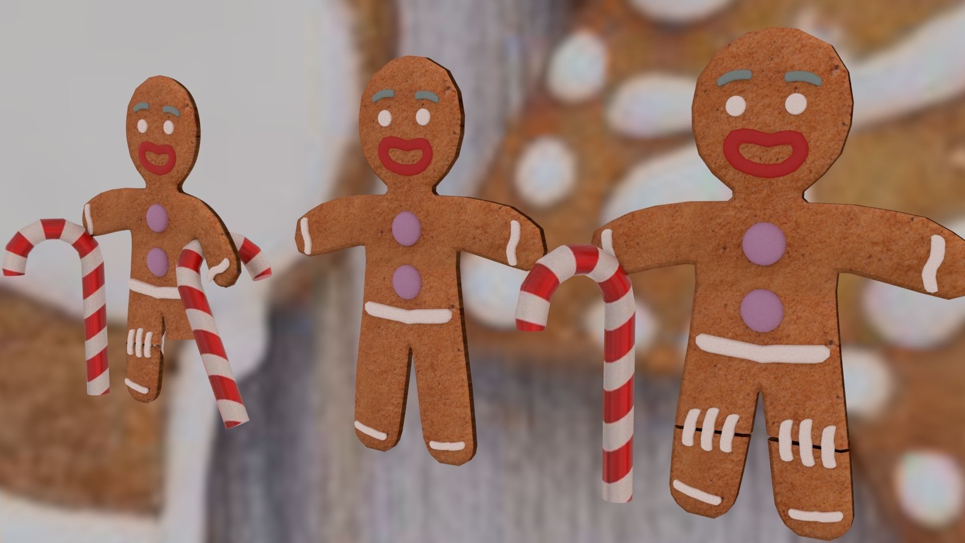 Christmas Gingerbread Man pack 3D print model_19