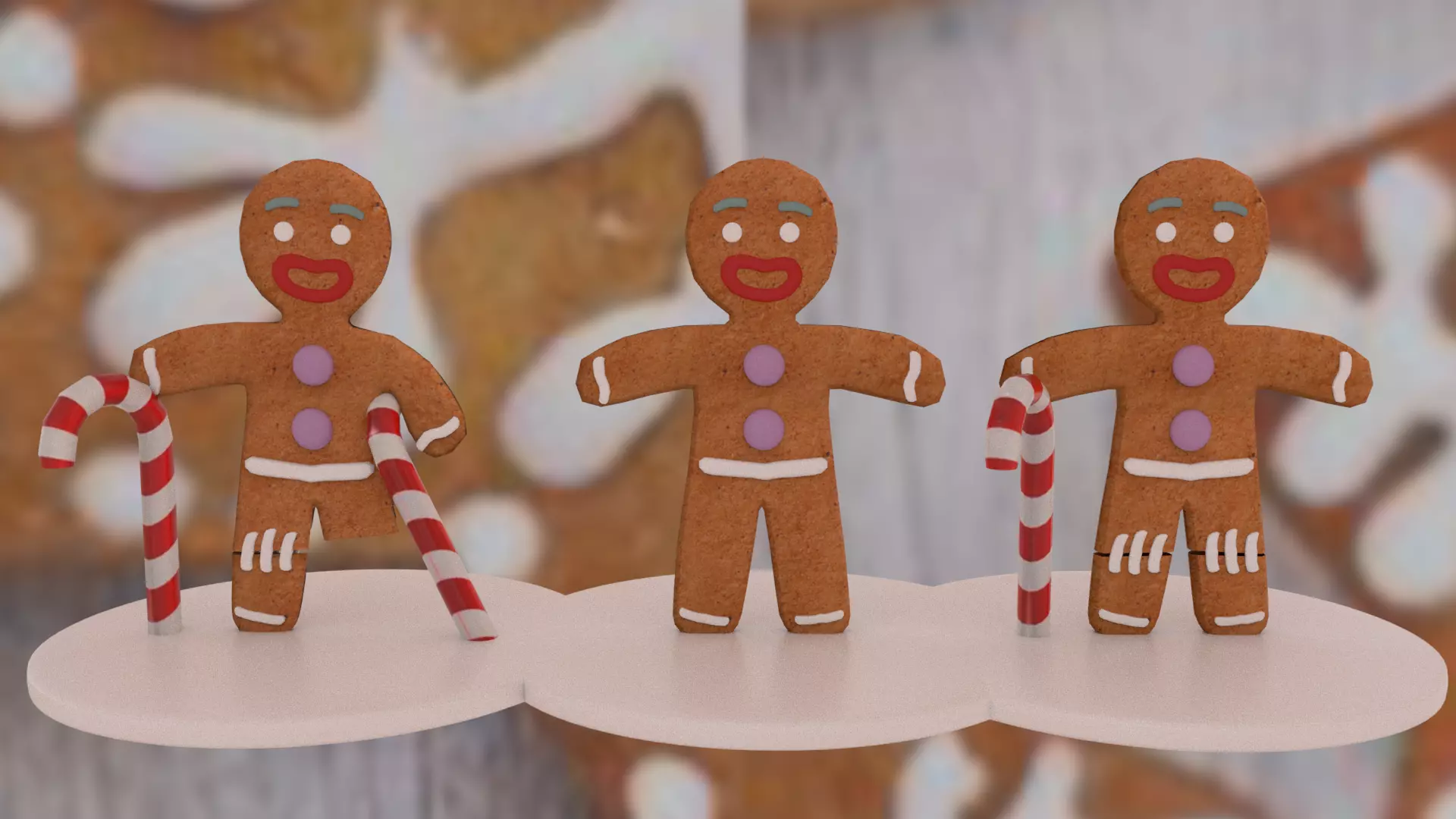 Christmas Gingerbread Man pack 3D print model_0