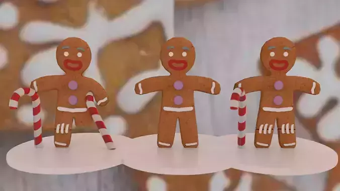 Christmas Gingerbread Man pack 3D print model