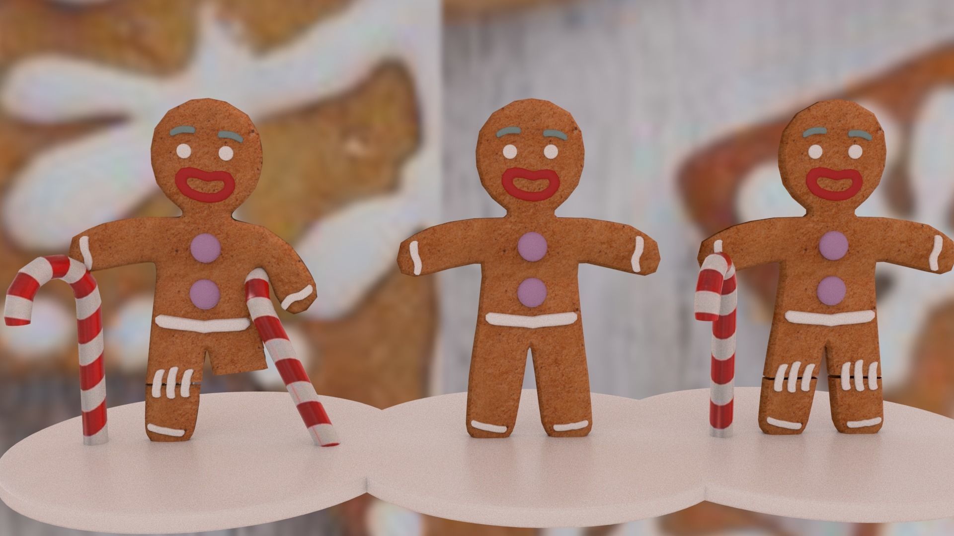 Christmas Gingerbread Man pack 3D print model_2