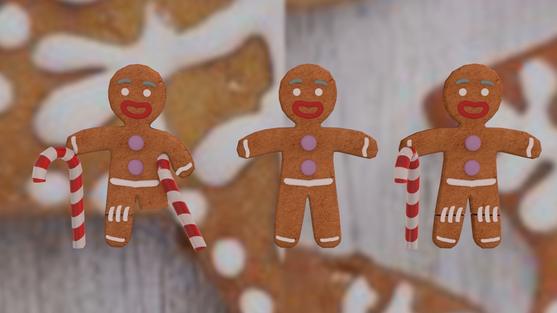 Christmas Gingerbread Man pack 3D print model_1