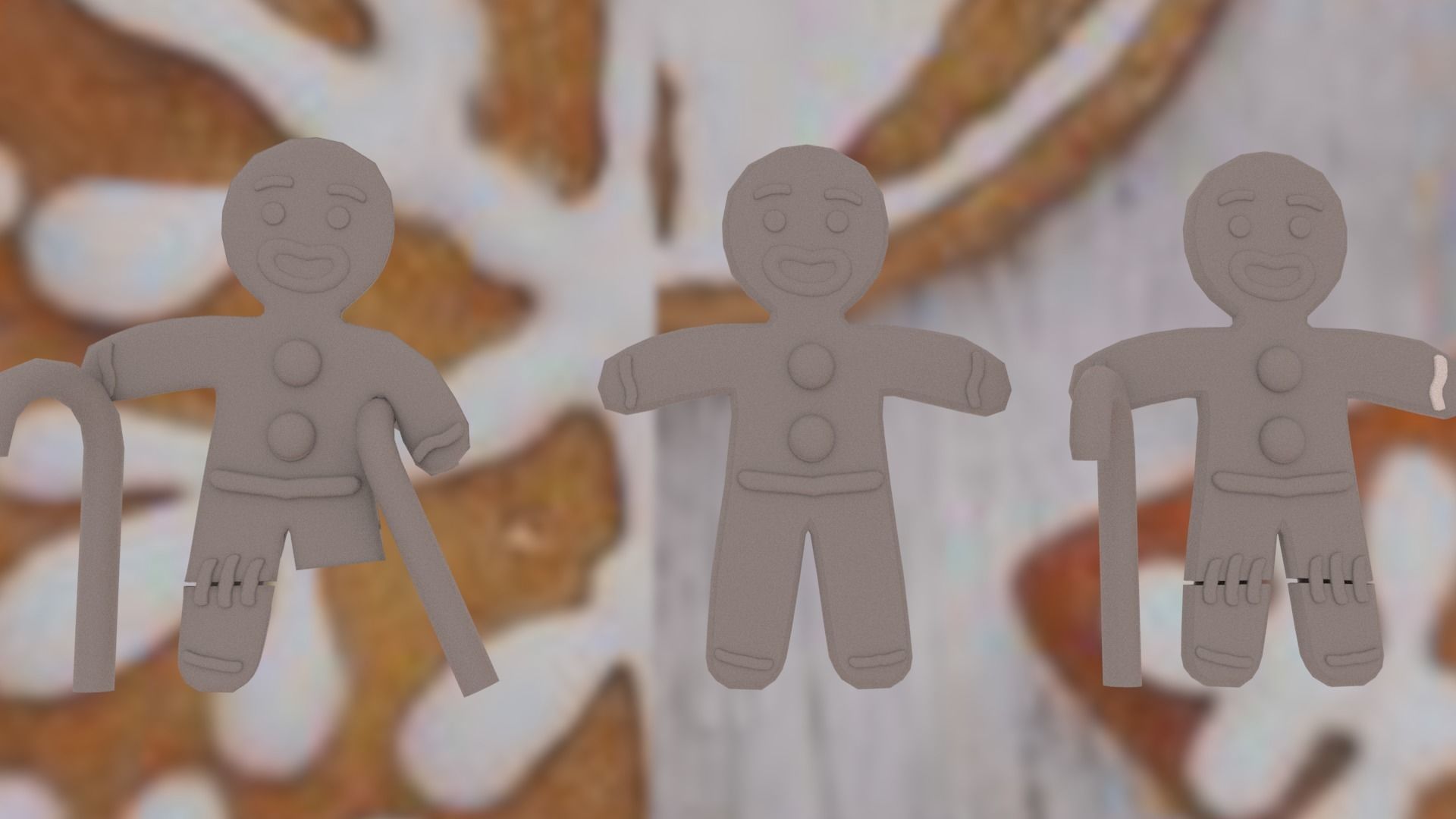 Christmas Gingerbread Man pack 3D print model_36