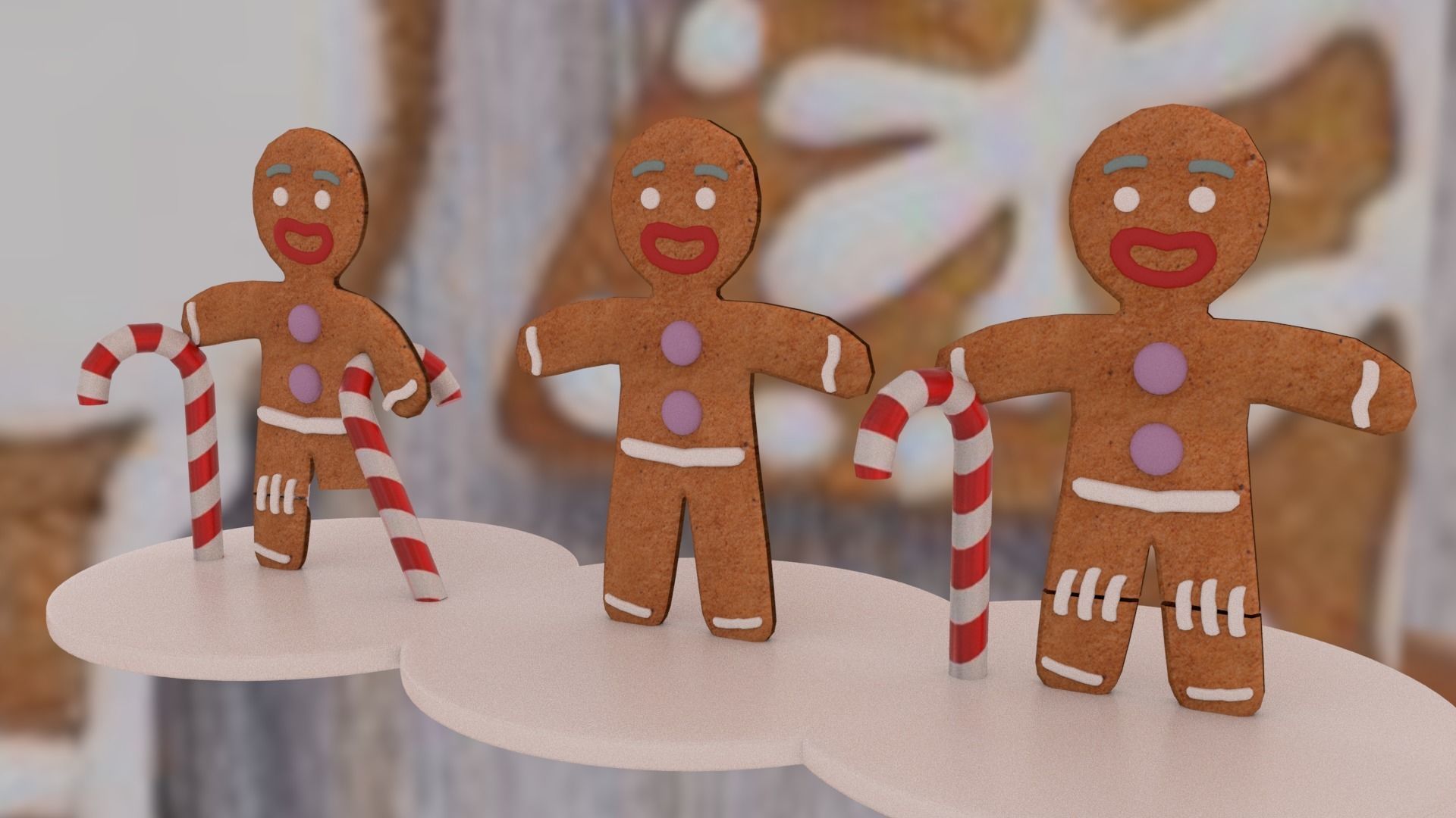 Christmas Gingerbread Man pack 3D print model_4