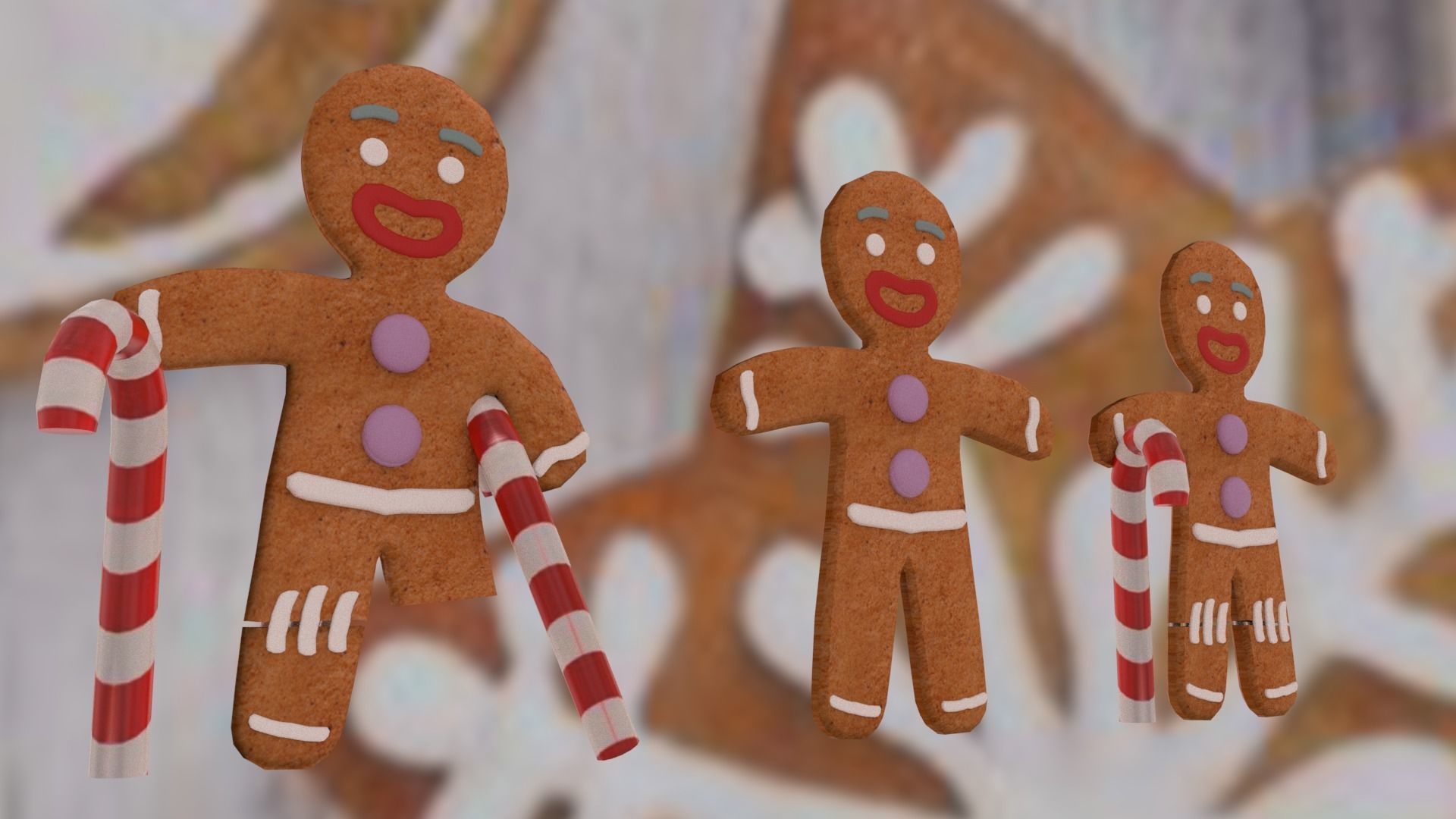 Christmas Gingerbread Man pack 3D print model_23