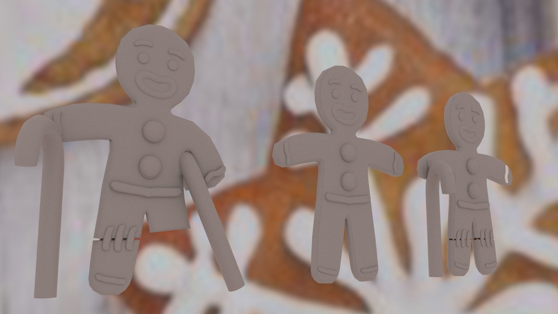 Christmas Gingerbread Man pack 3D print model_39