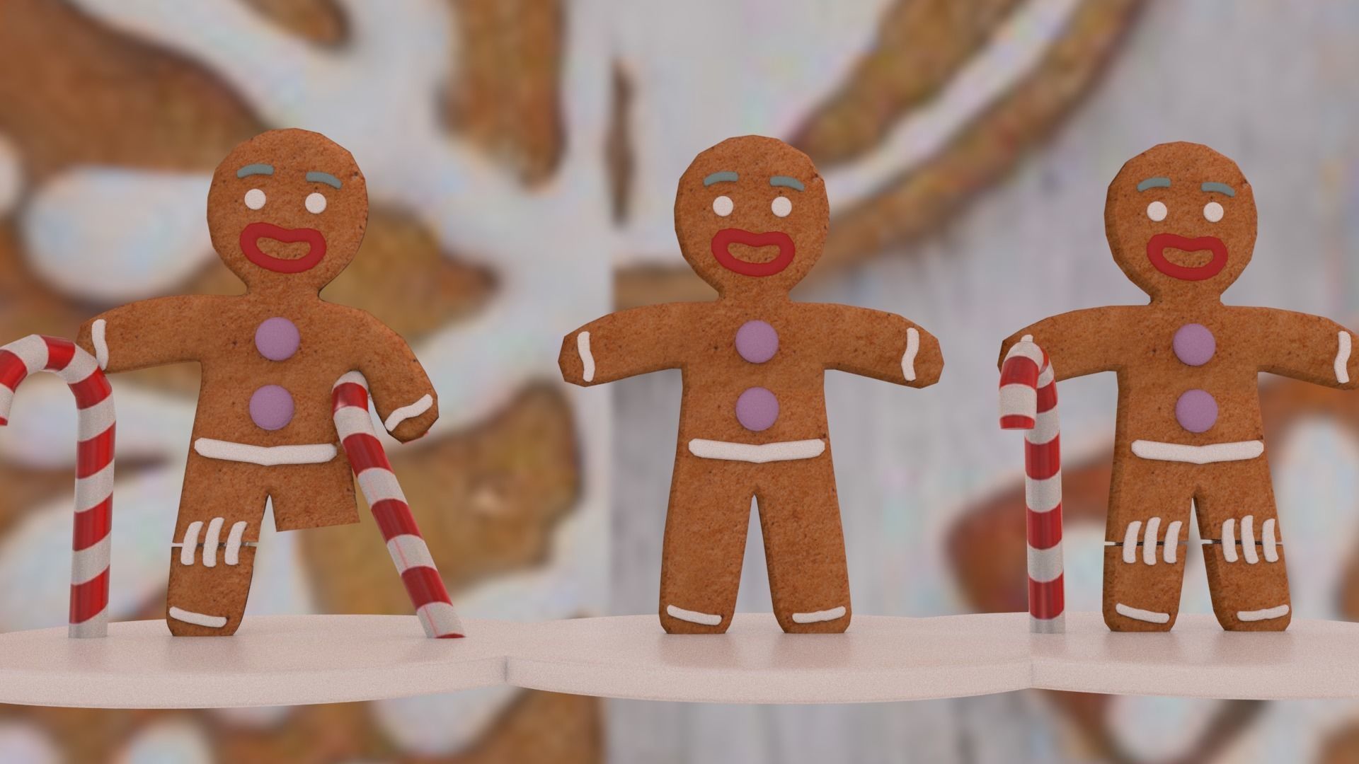 Christmas Gingerbread Man pack 3D print model_17