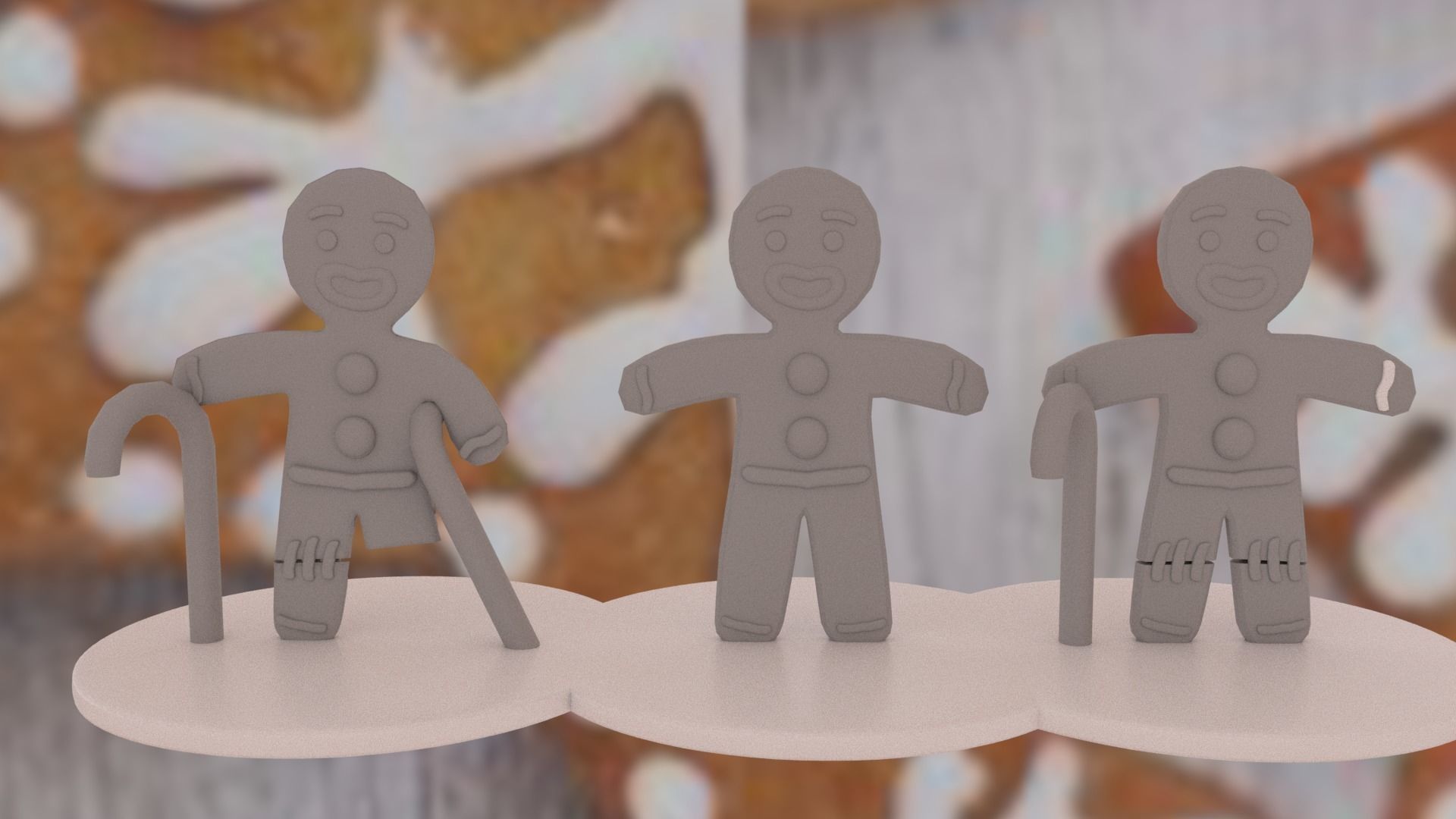 Christmas Gingerbread Man pack 3D print model_27