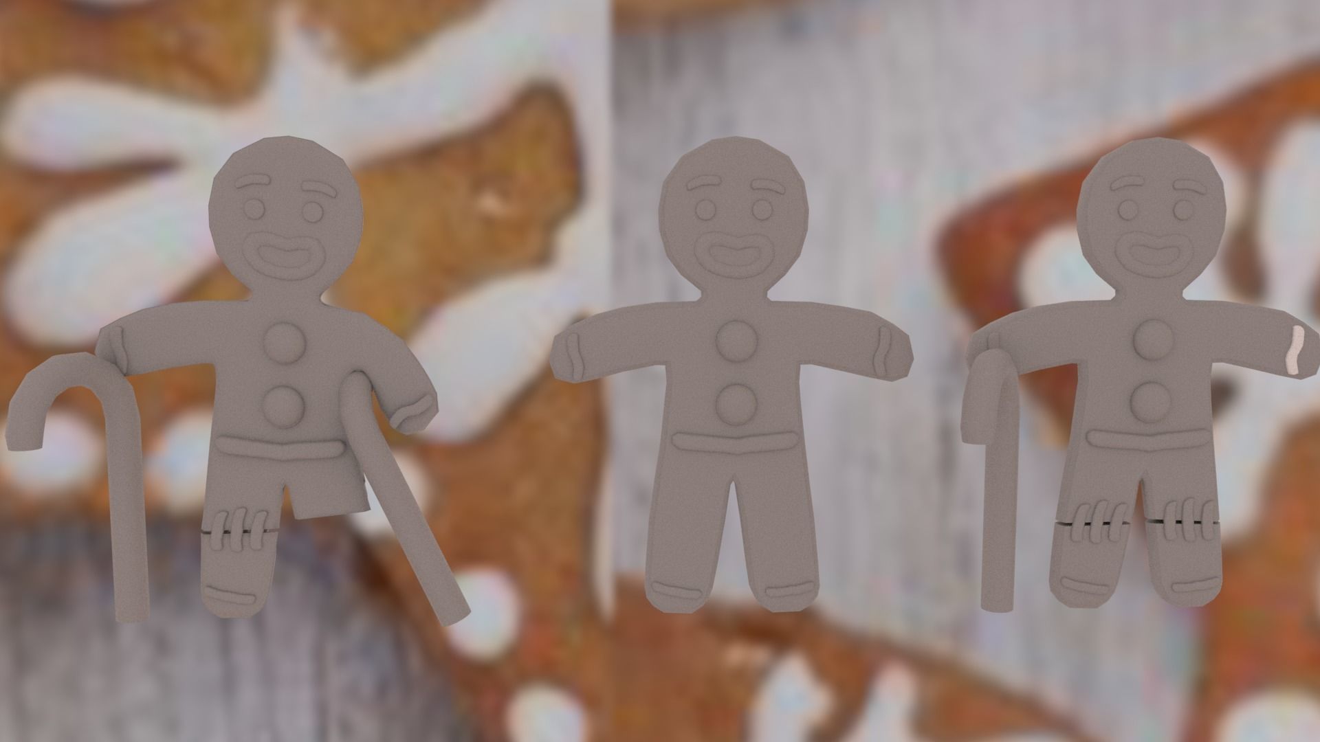 Christmas Gingerbread Man pack 3D print model_30