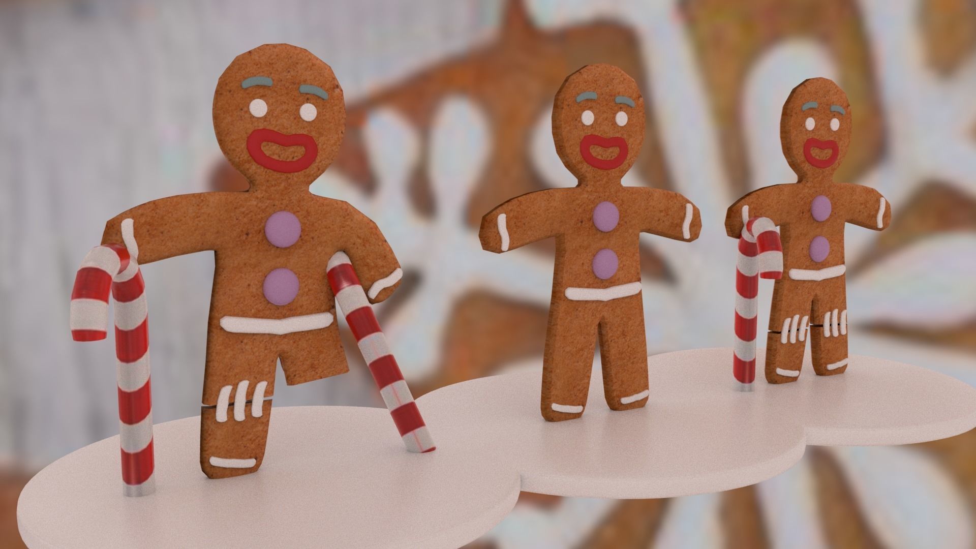 Christmas Gingerbread Man pack 3D print model_14