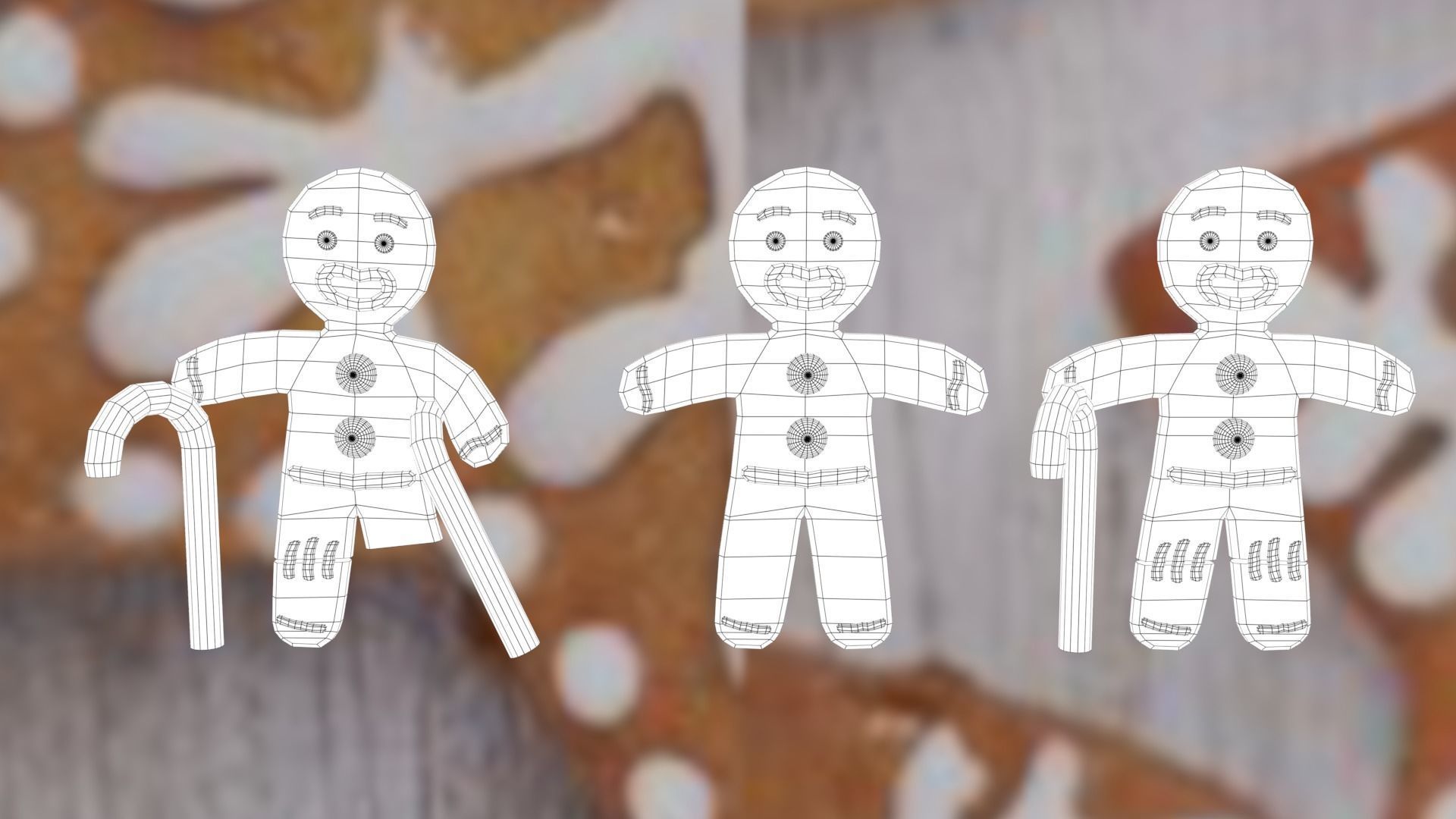 Christmas Gingerbread Man pack 3D print model_56