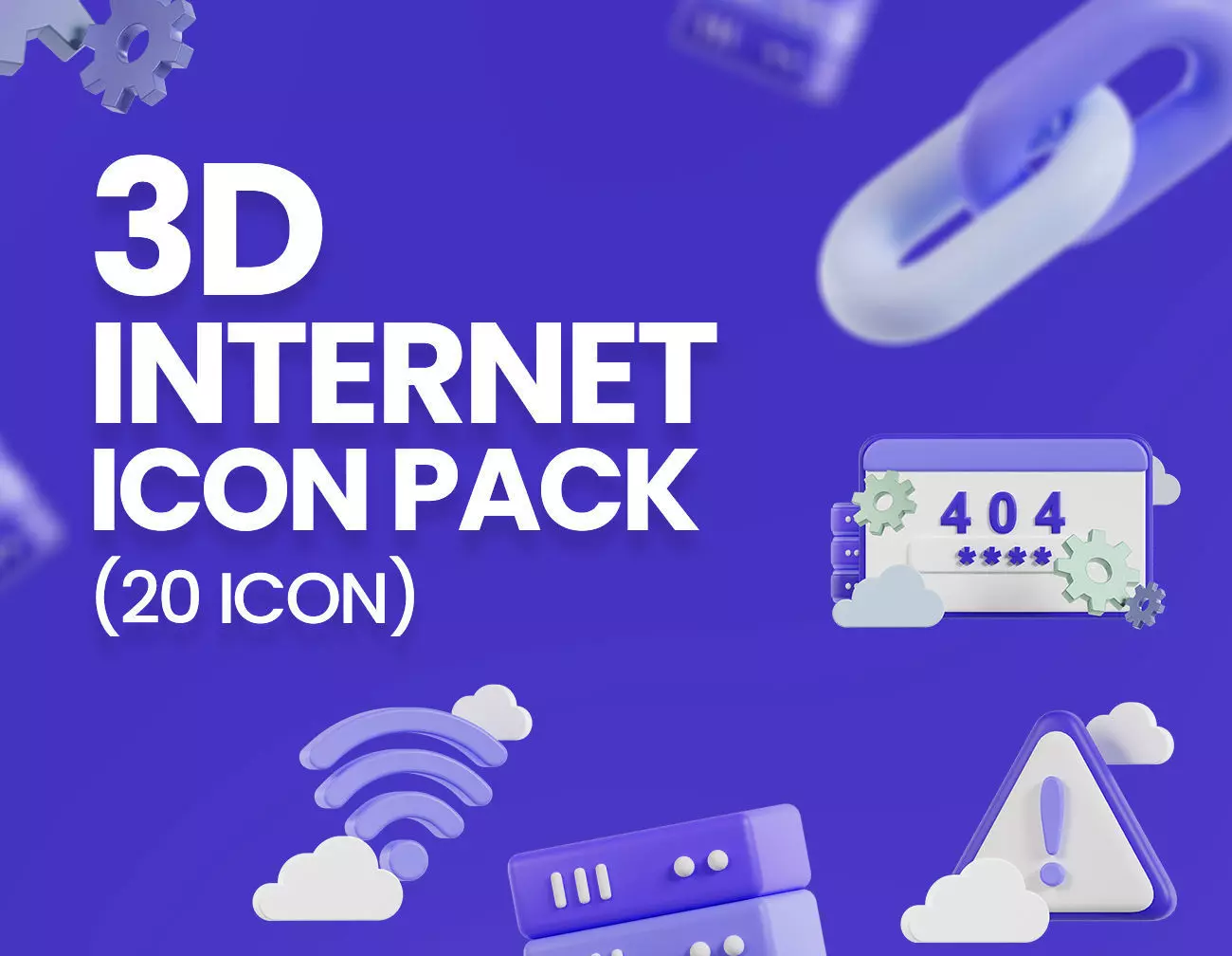 Low Poly Internet Icon Pack 3D Model Low-poly 3D model_0