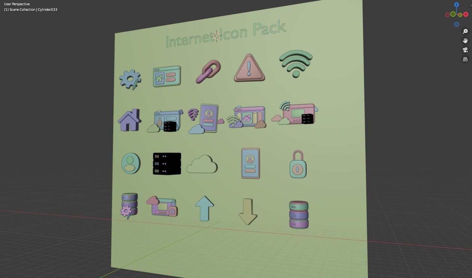Low Poly Internet Icon Pack 3D Model Low-poly 3D model_4