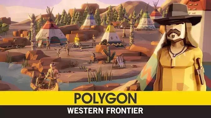 POLYGON - Western Frontier Low-poly 3D model