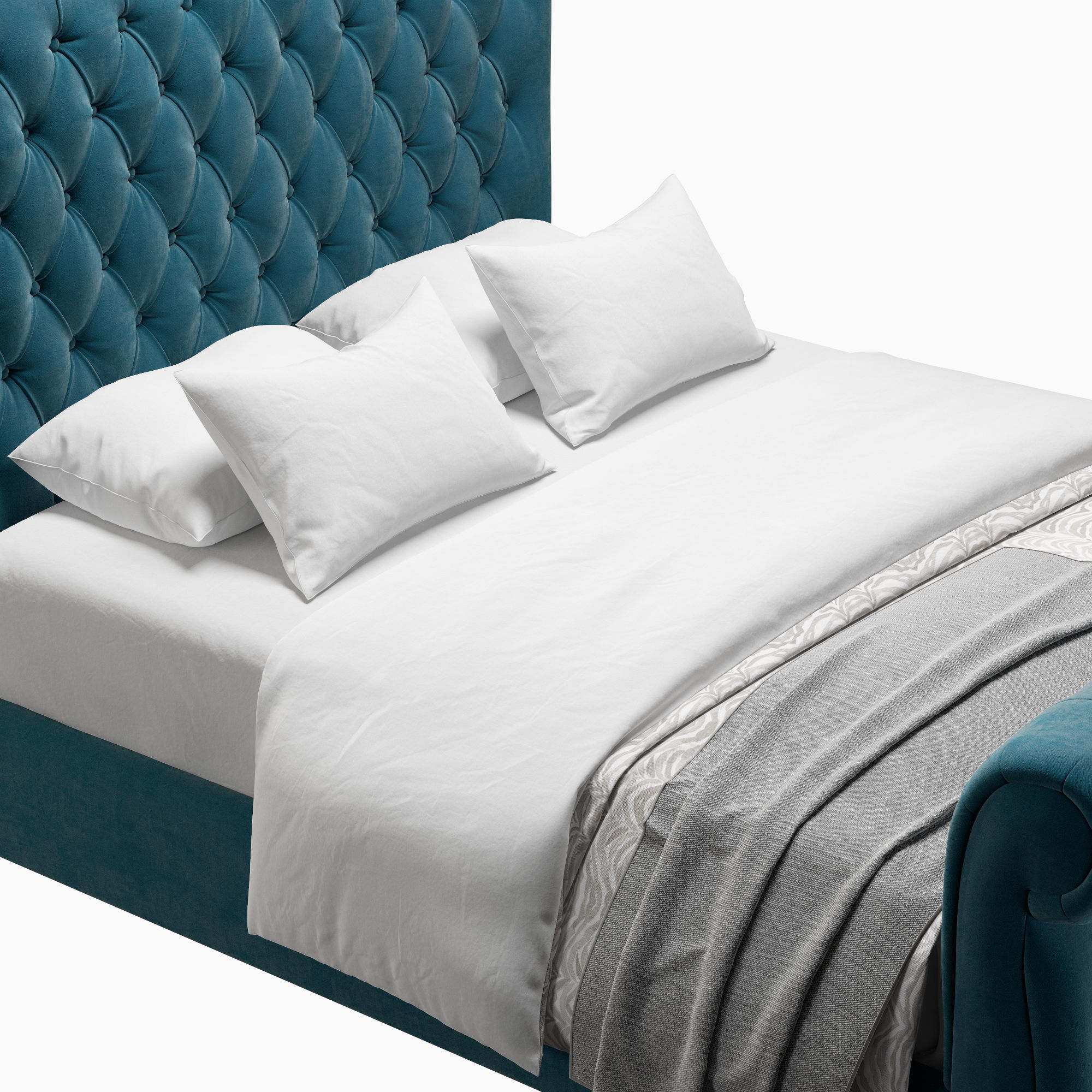 Elizabeth Chesterfield Bed by BespokeBedsCo 3D model_6