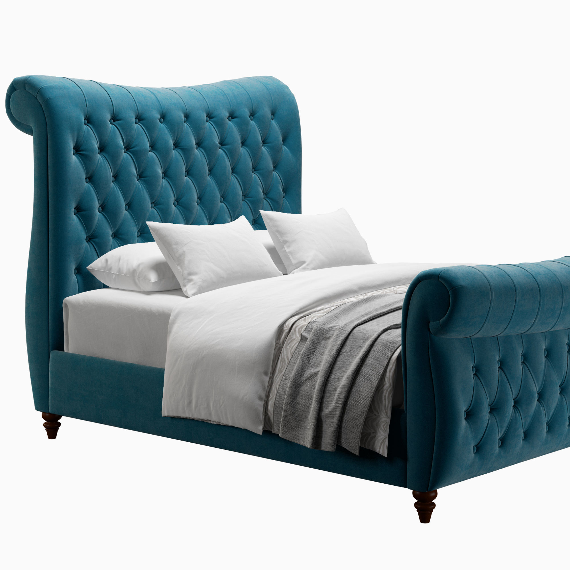 Elizabeth Chesterfield Bed by BespokeBedsCo 3D model_5