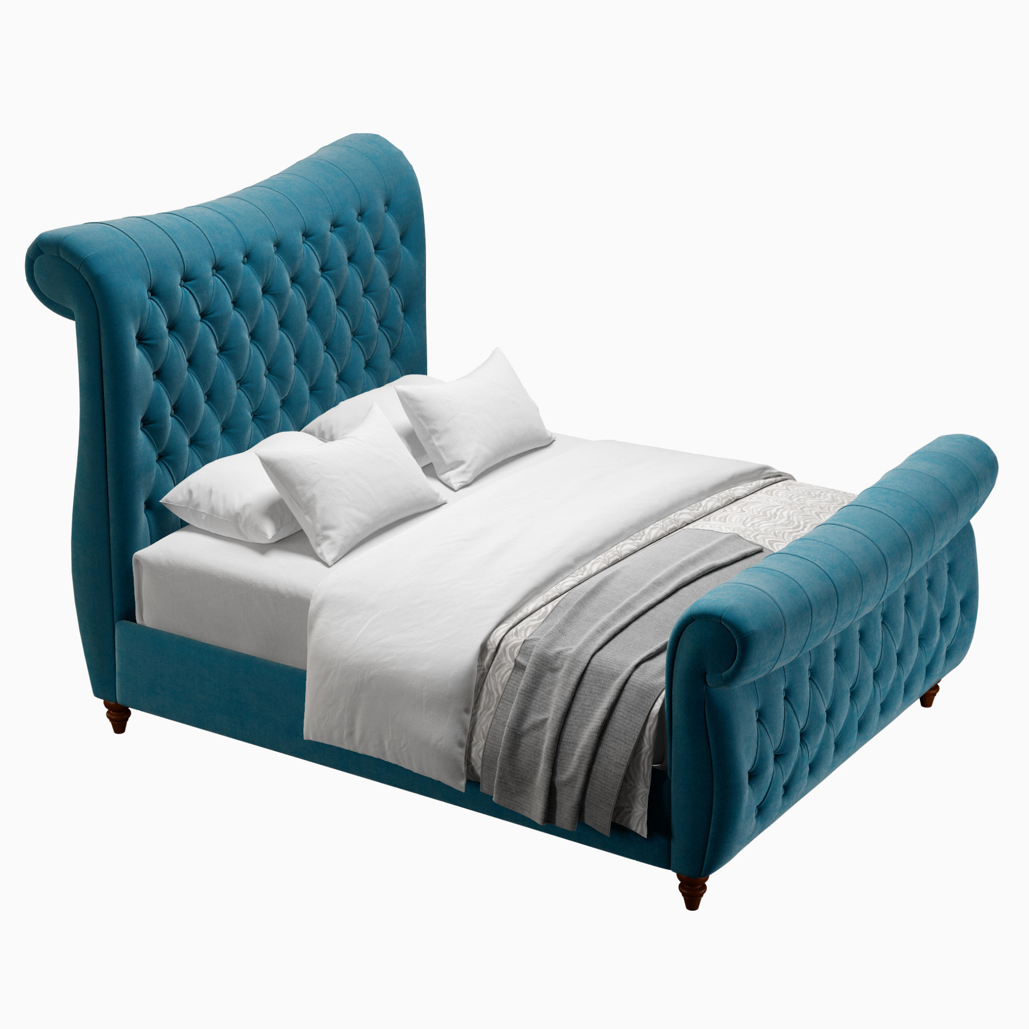 Elizabeth Chesterfield Bed by BespokeBedsCo 3D model_3