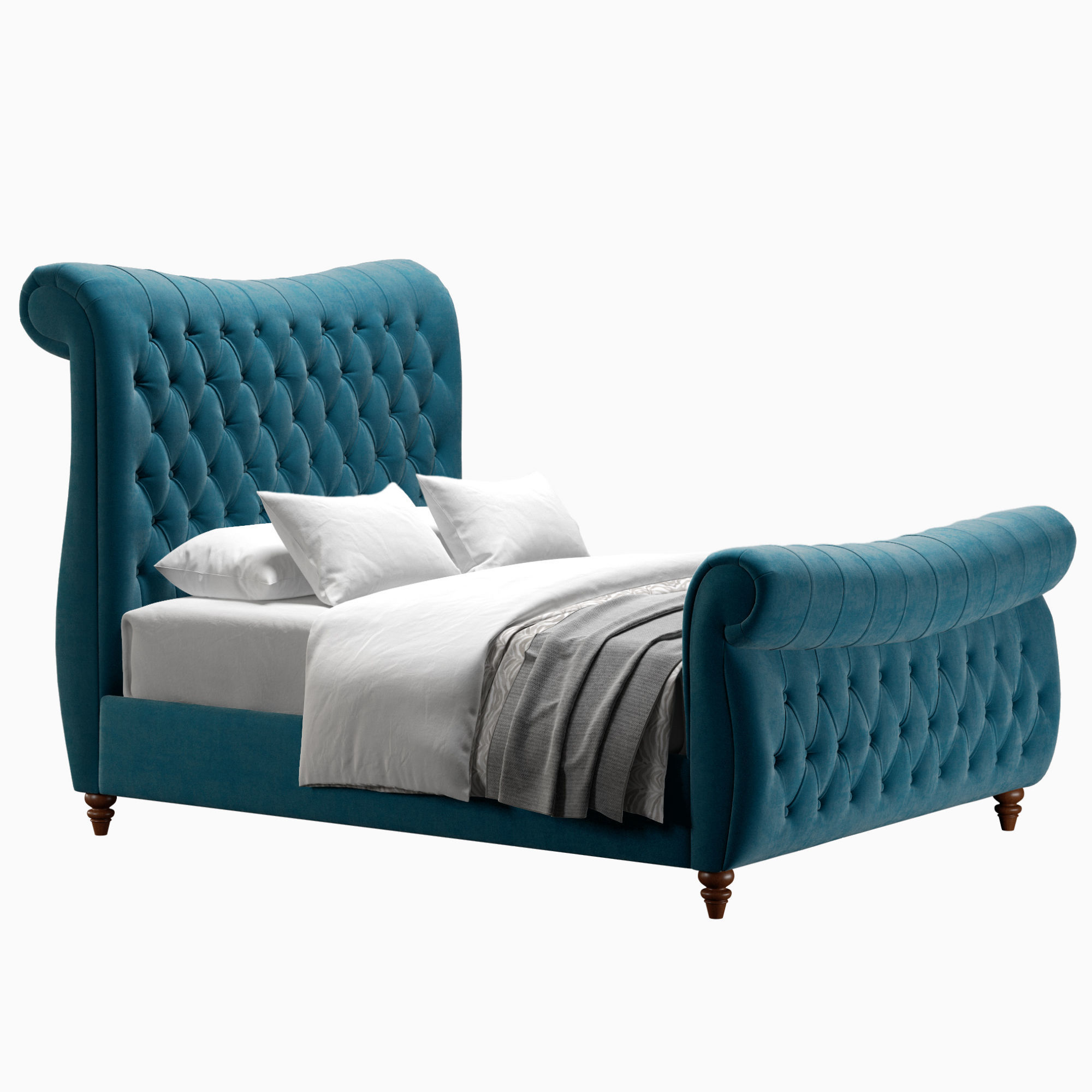 Elizabeth Chesterfield Bed by BespokeBedsCo 3D model_4