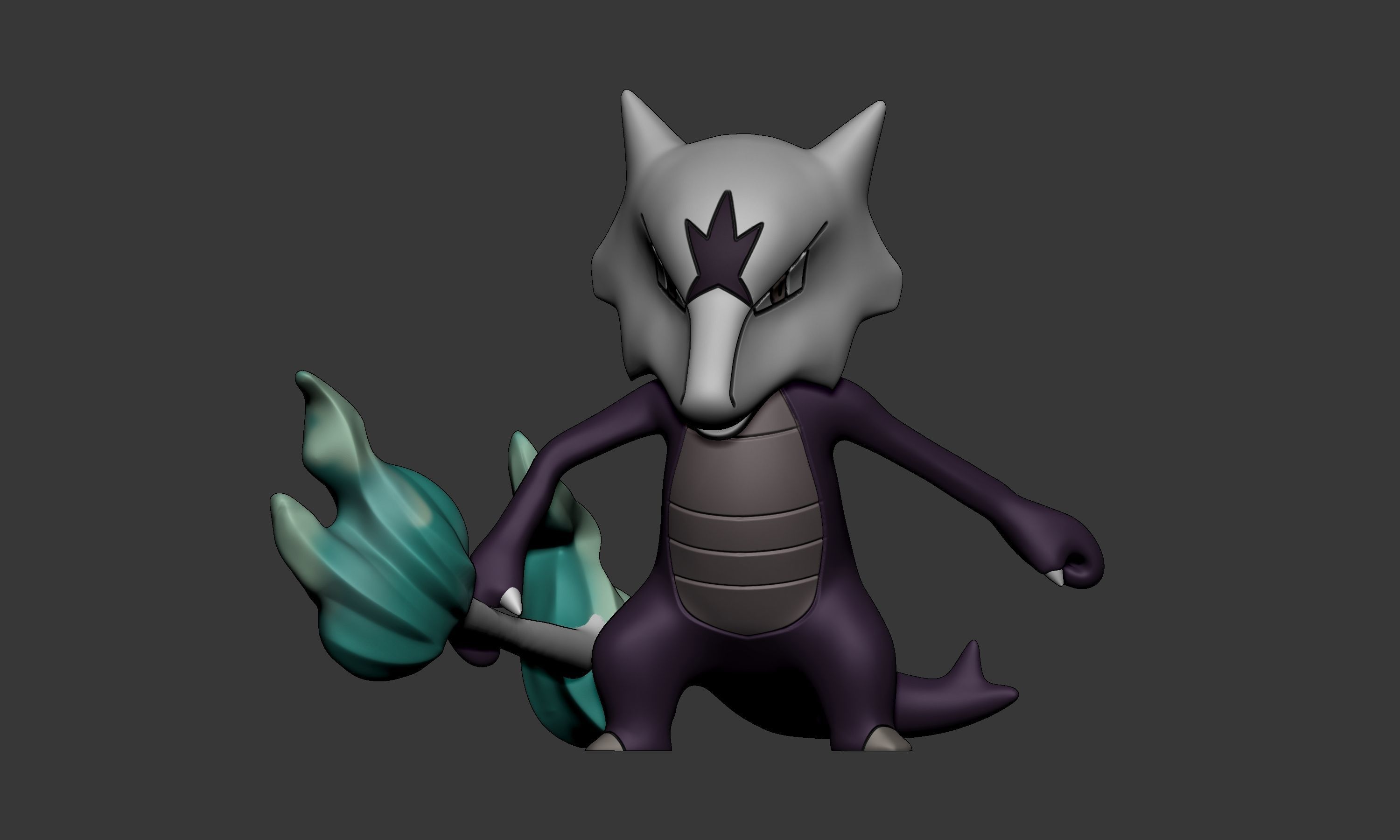 Pokemon - Alolan Marowak with 2 poses 3D print model_1