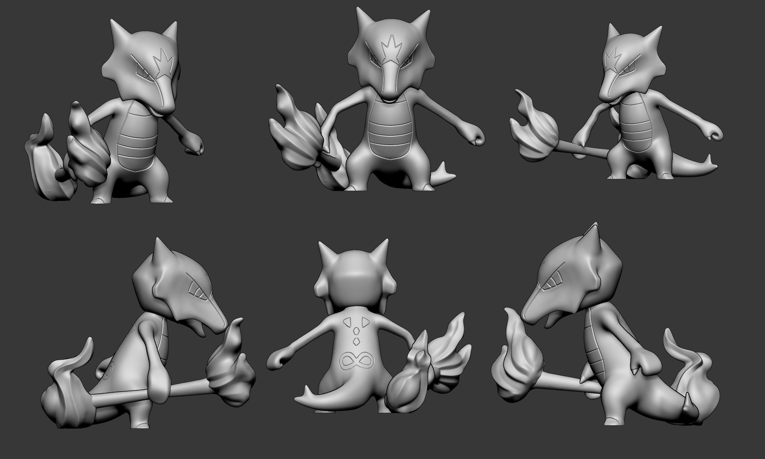 Pokemon - Alolan Marowak with 2 poses 3D print model_4