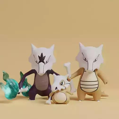 Pokemon - Cubone Marowak and Alolan Marowak with 2 poses