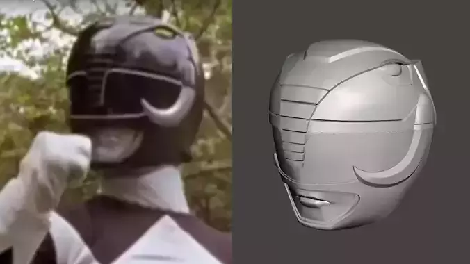 Black Power Ranger Helmet 3D 3D print model