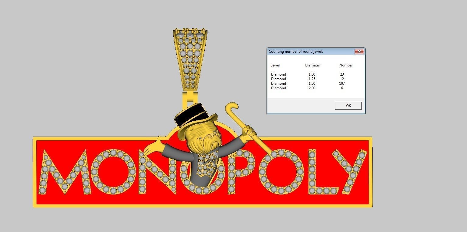 MONOPOLY MAN PENDANT 02 3D print model_2