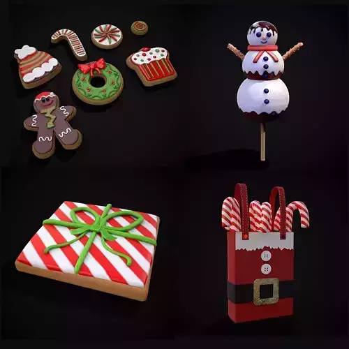 Christmas Prop Mix Twelve  3D Model Collection